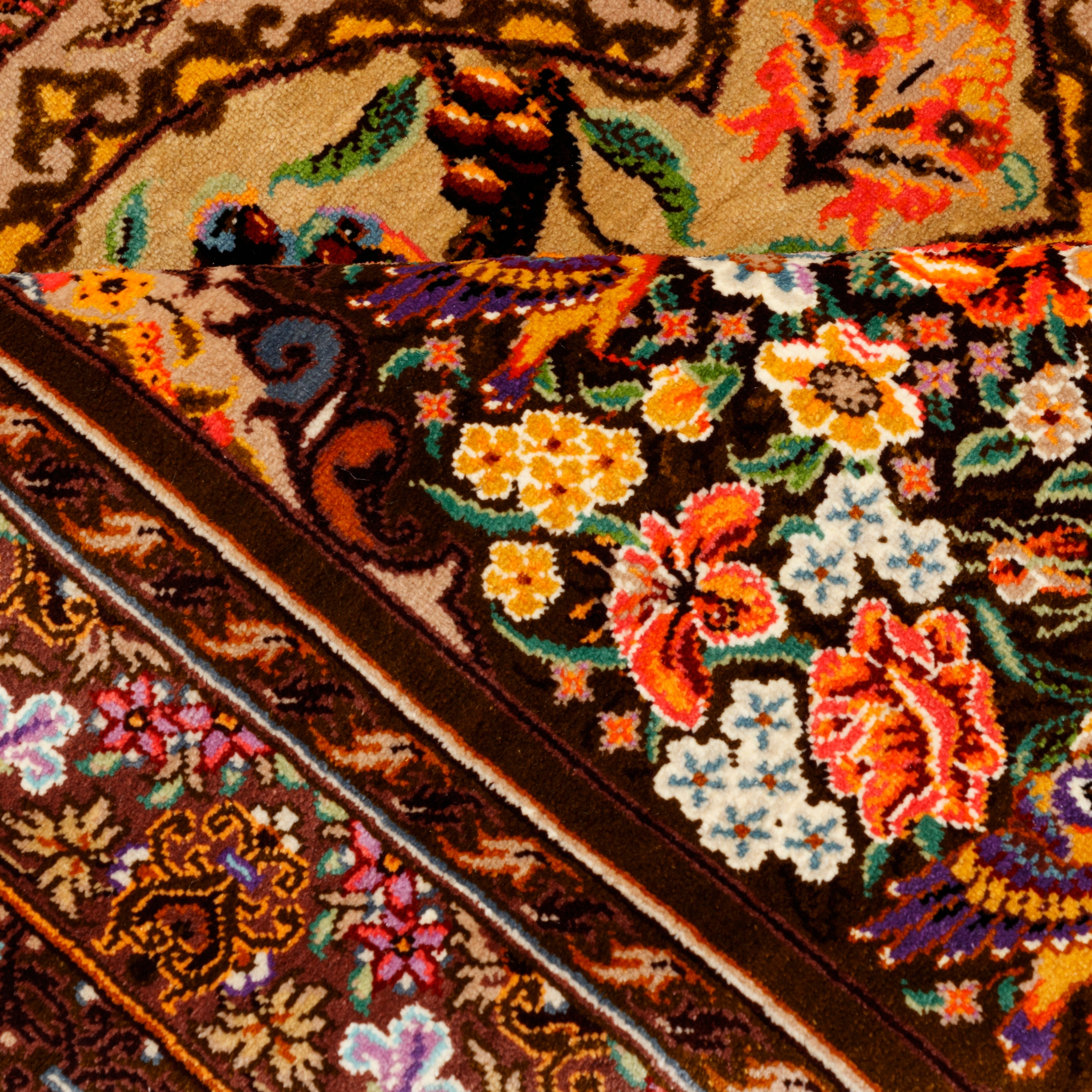 سجاد قم يدوي الصنع — غبي | حرير بالكامل | 80 × 125 سم | SKU 10100216