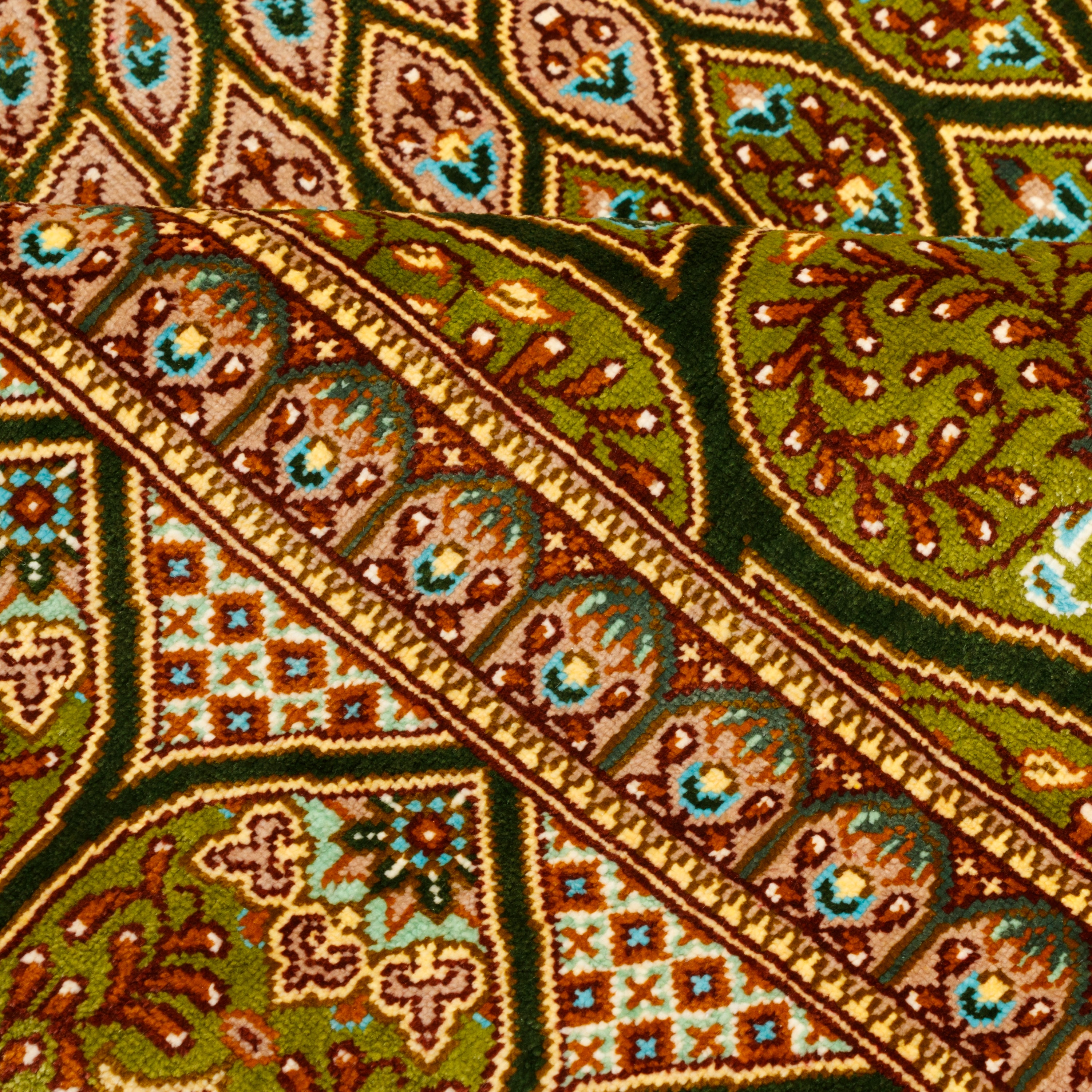 Qom Handmade Carpet — Gonbadi | Full Silk | 150 × 100 cm | SKU 10100158
