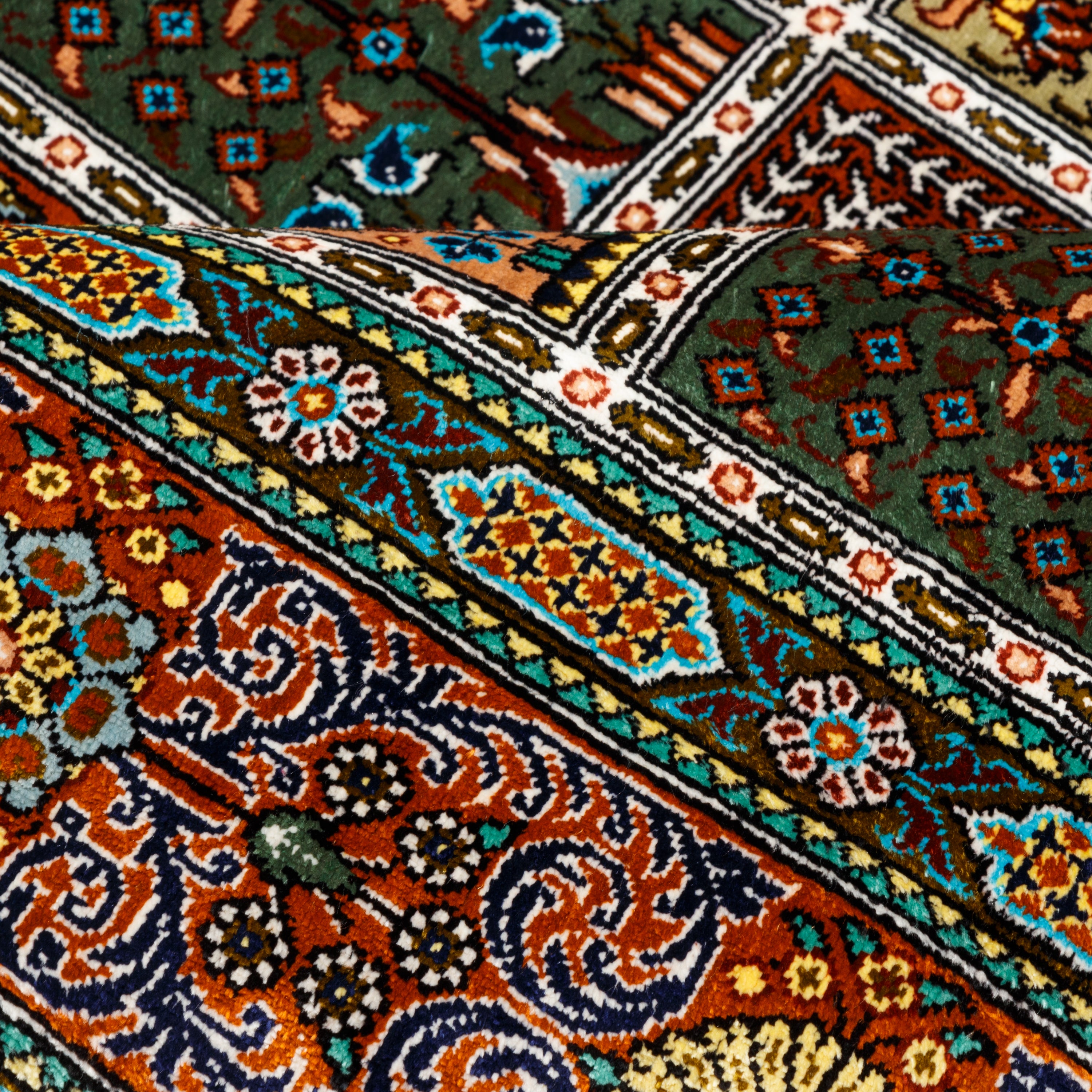 Qom Handmade Carpet — Kheshti | Full Silk | 95 × 151 cm | SKU 10100177