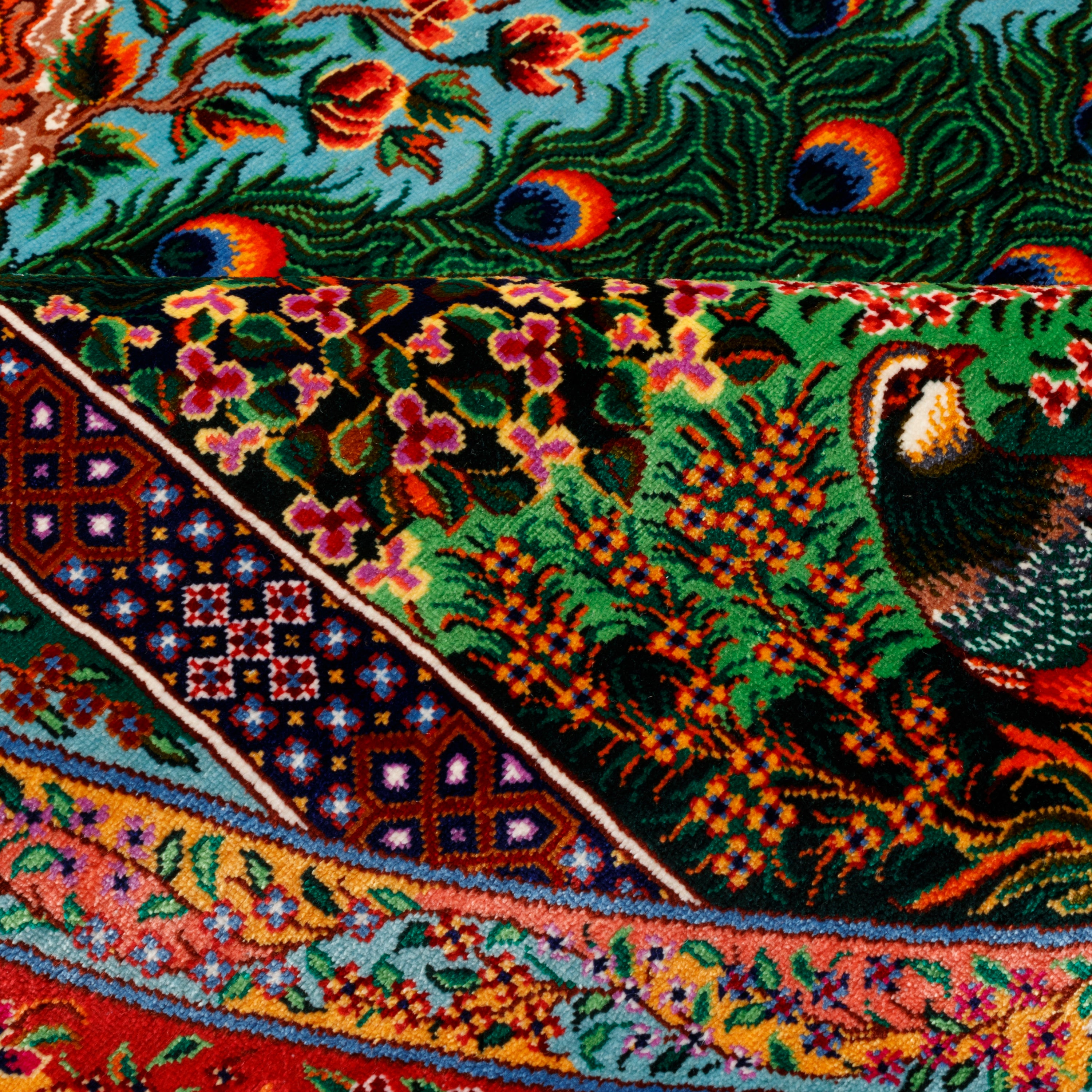 سجادة قم يدوية - ساراسار | حرير كامل | 103 × 154 سم | رمز المنتج 10100211