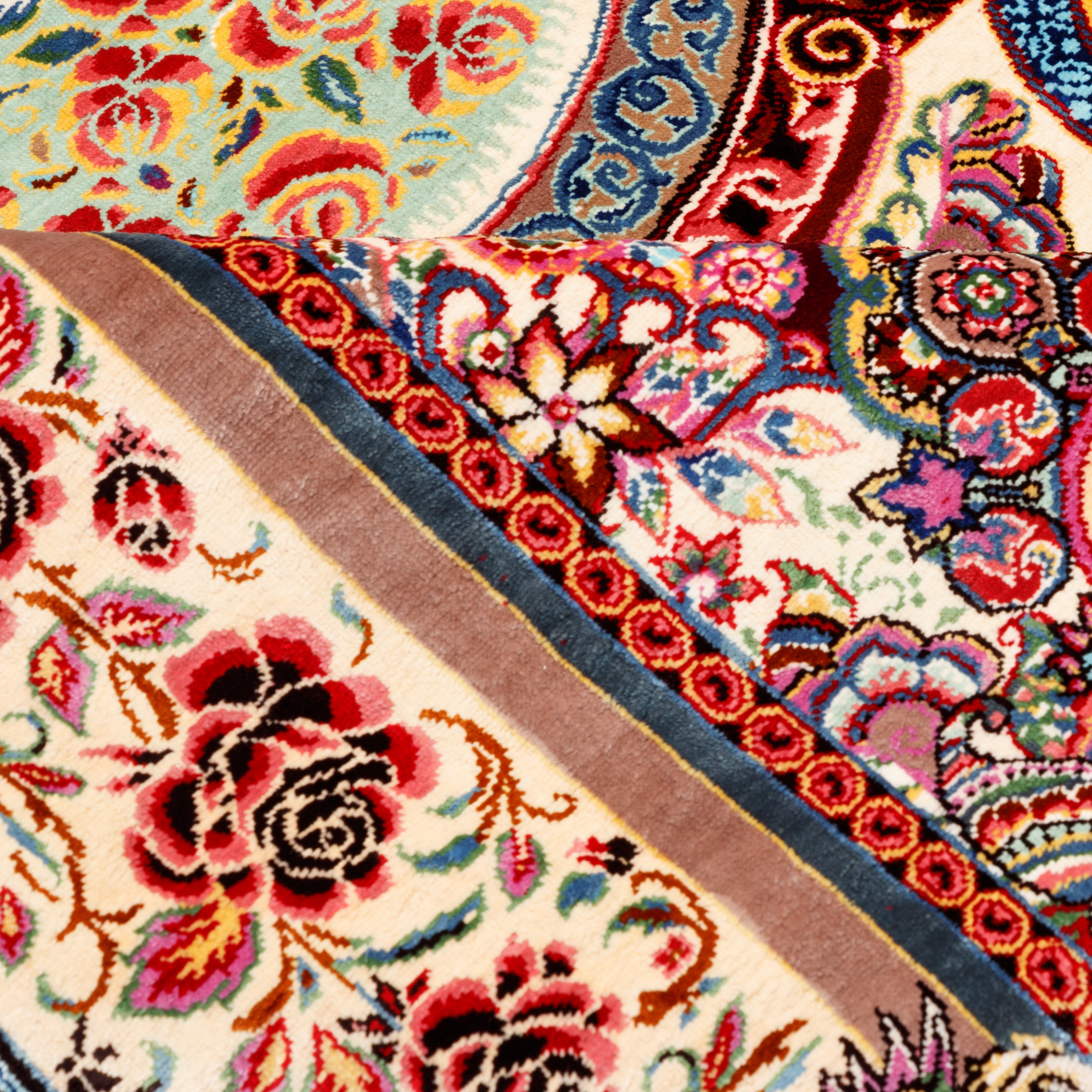 Qom Handmade Carpet — Lachak Toranj | Full Silk | 100 × 150 cm | SKU 10100173