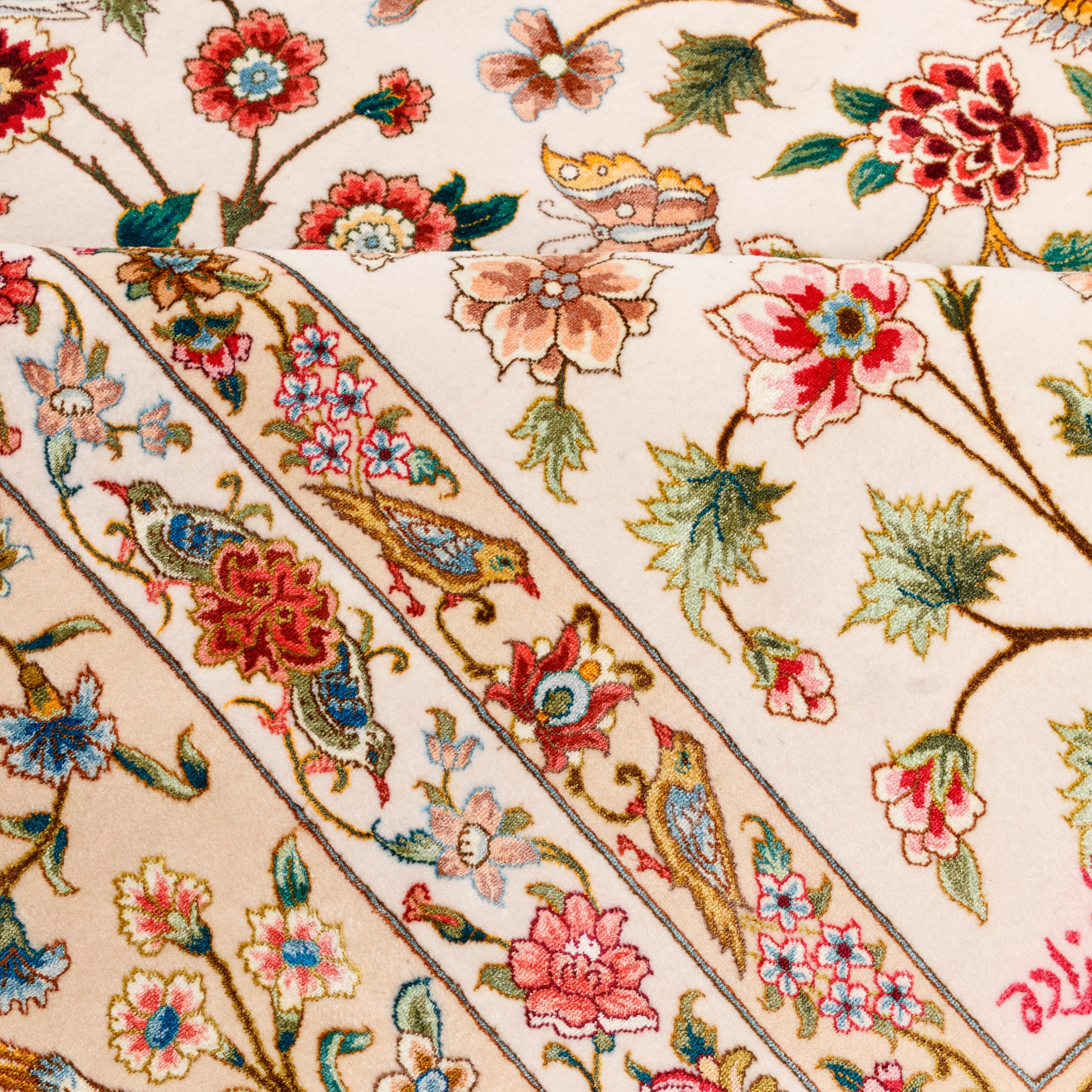 سجادة تبريز يدوية — ساراسار | خيط الحرير / سداة الحرير | 200 × 304 سم | رمز المنتج 10600110
