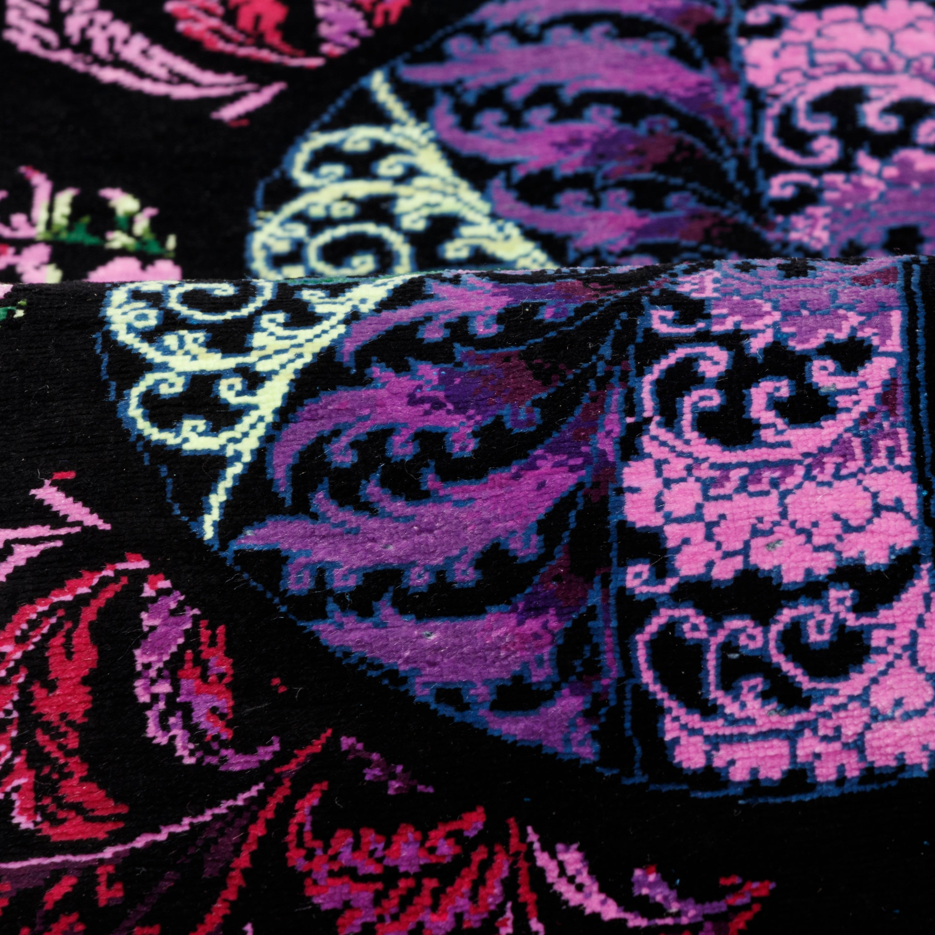 Qom Handmade Carpet — Toranj-dar | Full Silk | 60 × 90 cm | SKU 10000259