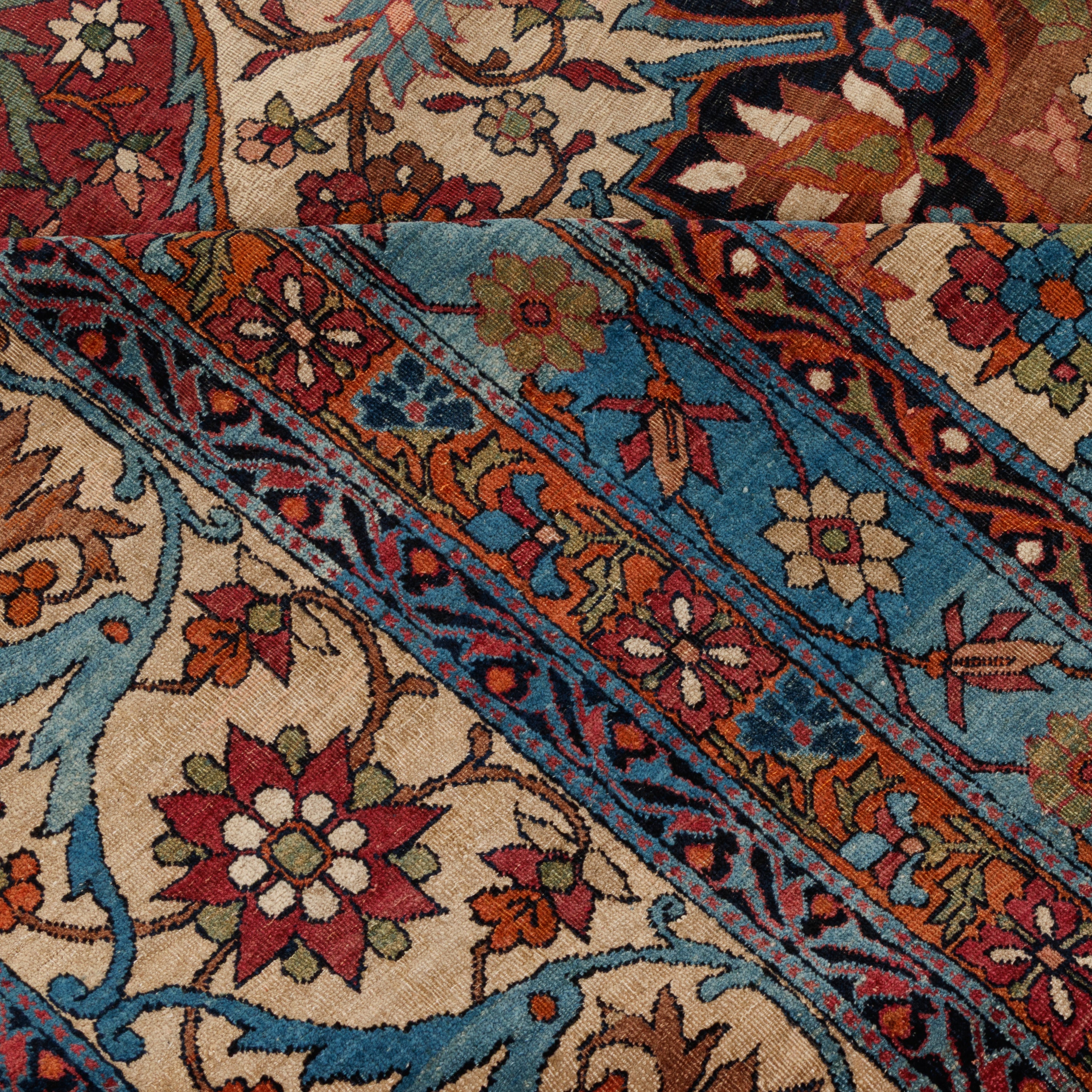 سجادة كرمان يدوية — ساراسار ترنج | صوف / قطن السدى | 415 × 480 سم | رمز المنتج 11900128