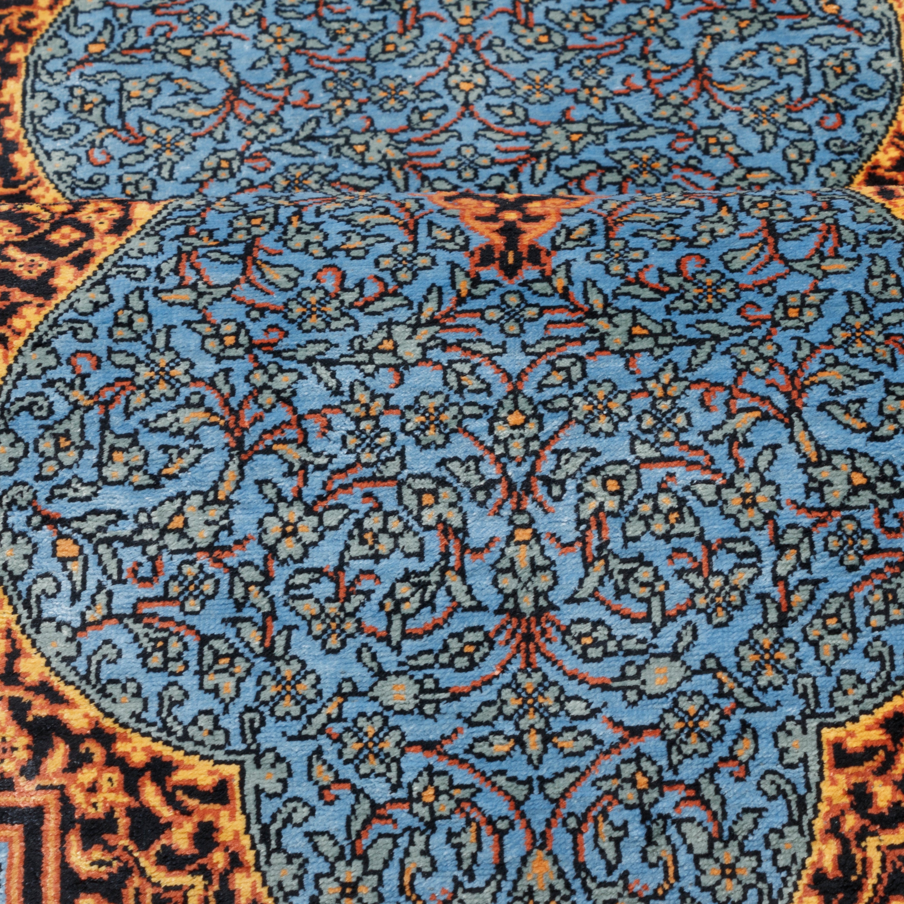Qom Handmade Carpet — Lachak Toranj | Full Silk | 43 × 100 cm | SKU 10000250