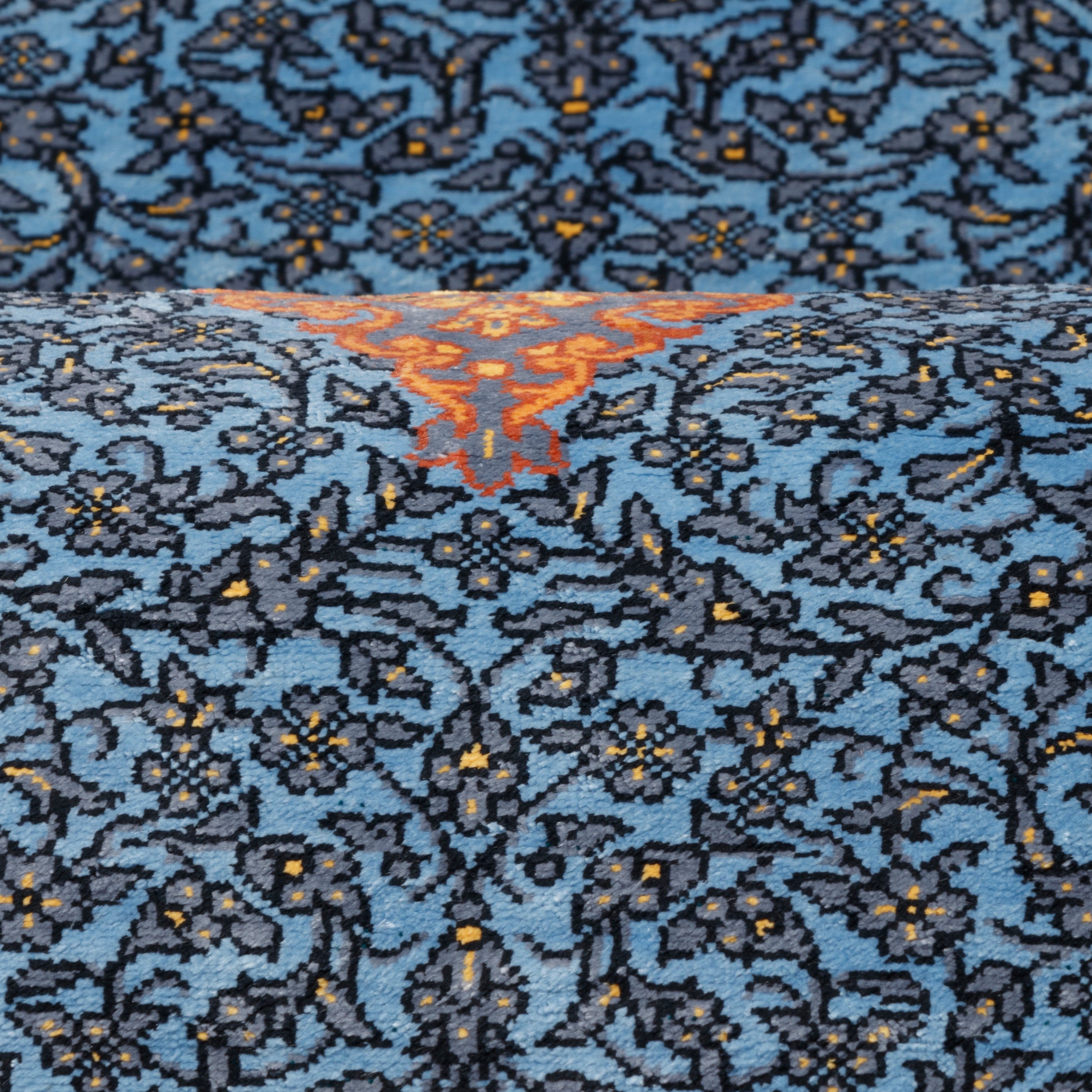 Qom Handmade Carpet — Lachak Toranj | Full Silk | 47 × 95 cm | SKU 10000251