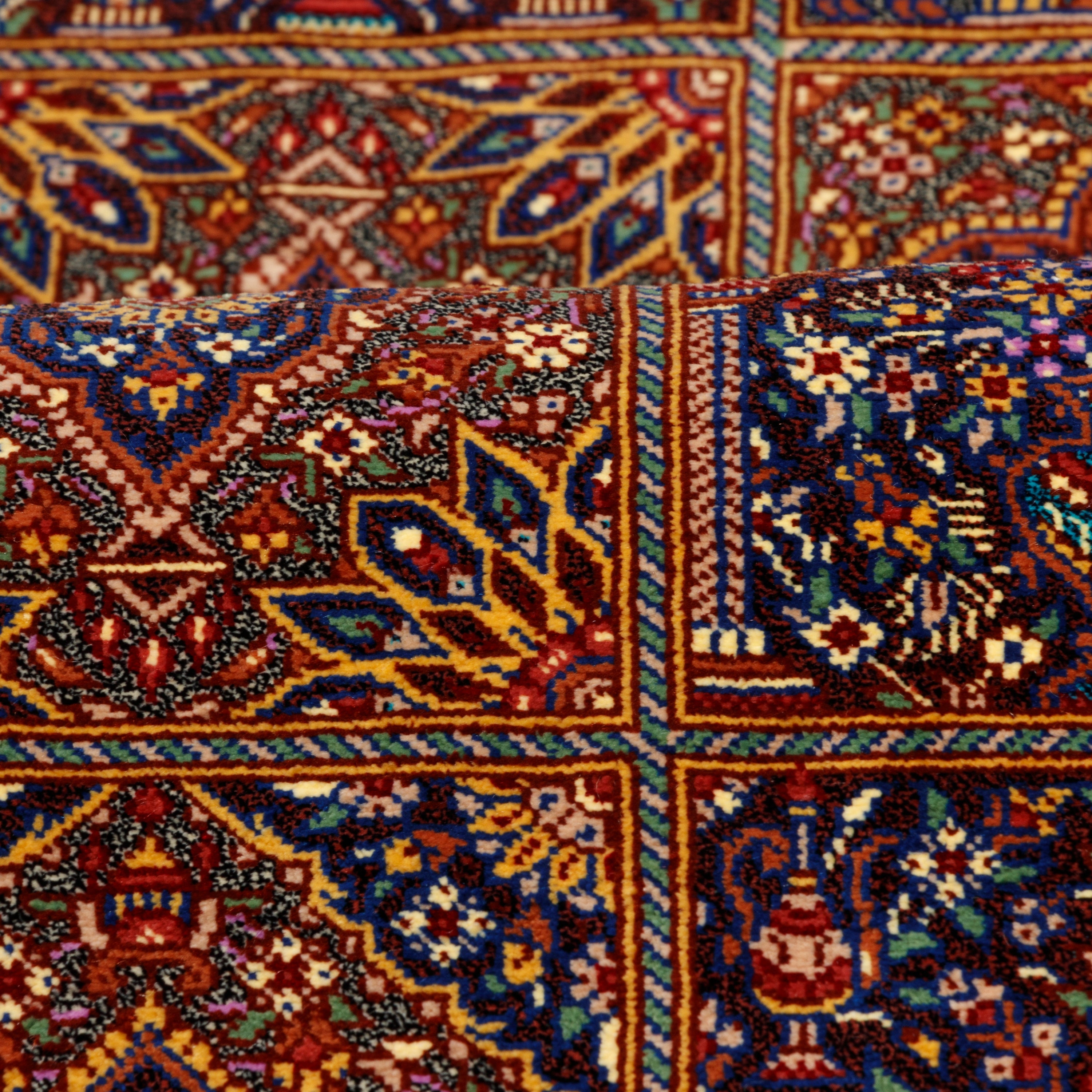 Qom Handmade Carpet — Kheshti | Full Silk | 53 × 102 cm | SKU 10000253