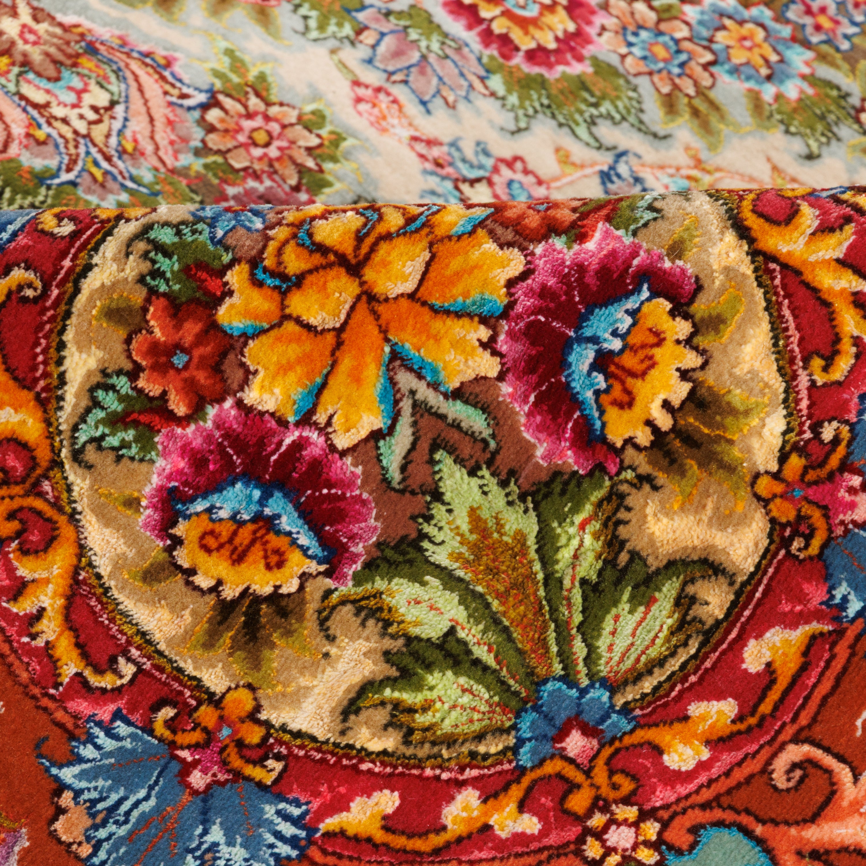 Tabriz Handmade Carpet — Toranj-dar | Silk Pile / Silk Warp | 680 × 720 cm | SKU 14801118