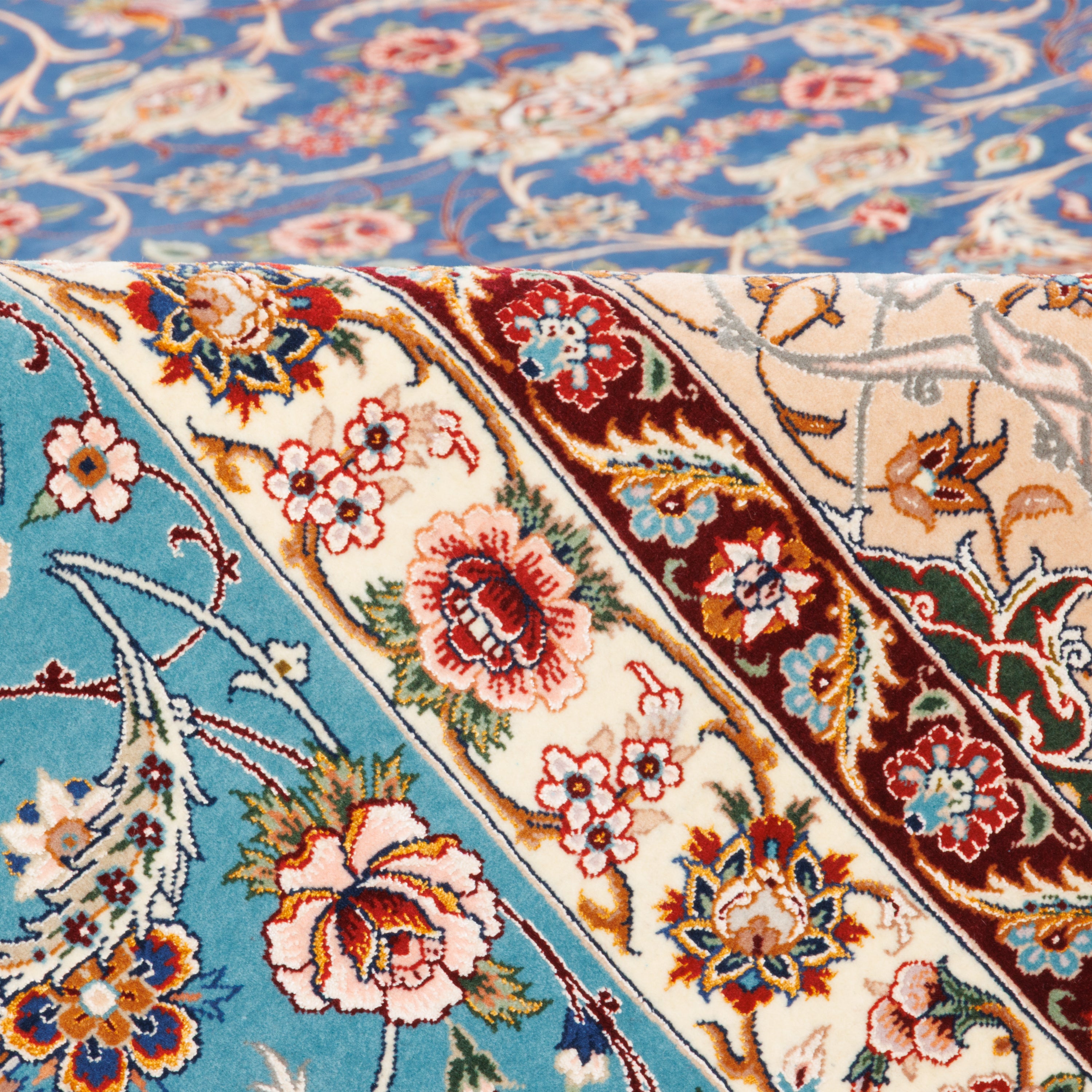 Isfahan Handmade Carpet — Lachak Toranj | Silk Pile / Silk Warp | 403 × 617 cm | SKU 12400725
