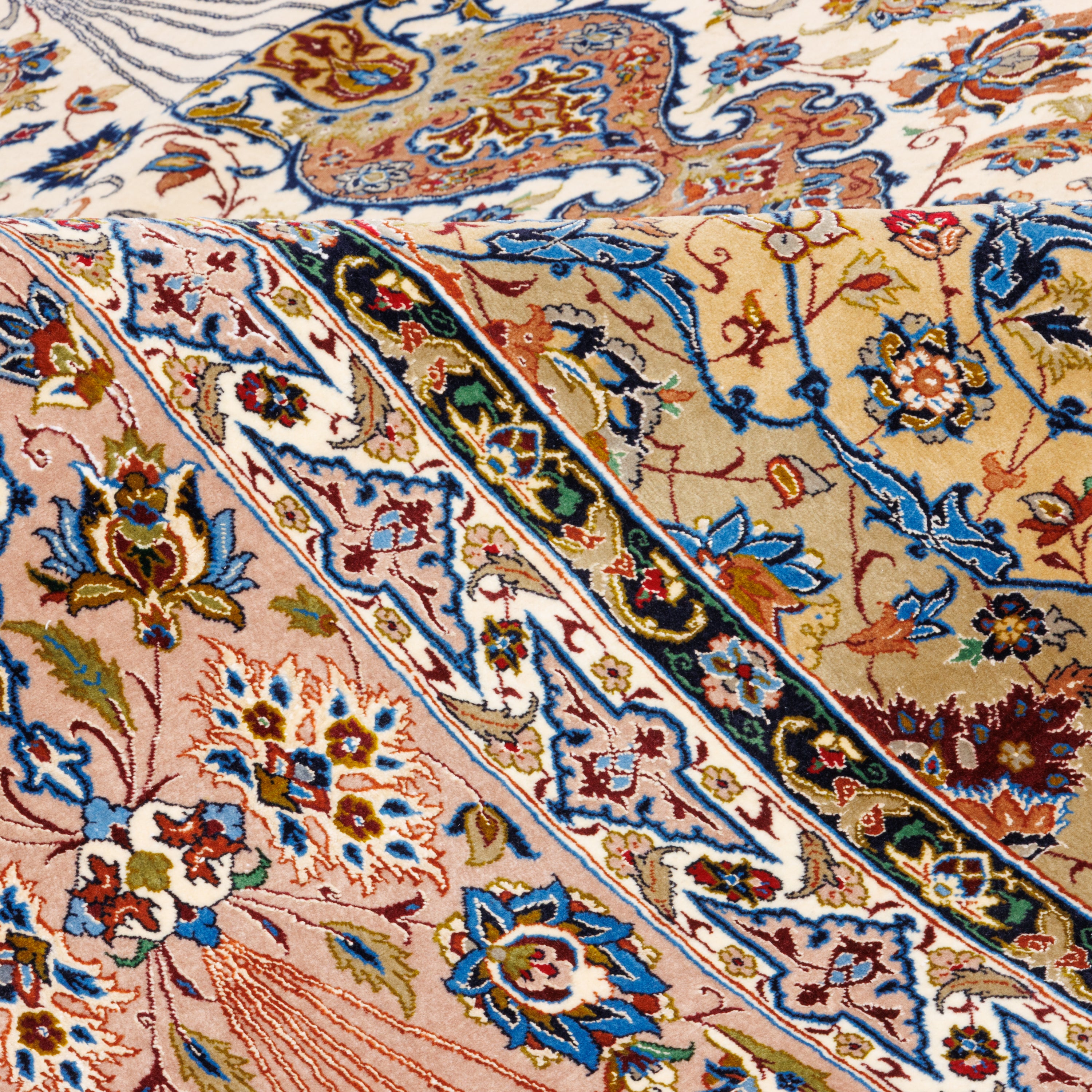 Isfahan Handmade Carpet — Lachak Toranj | Silk Pile / Silk Warp | 403 × 657 cm | SKU 12600719
