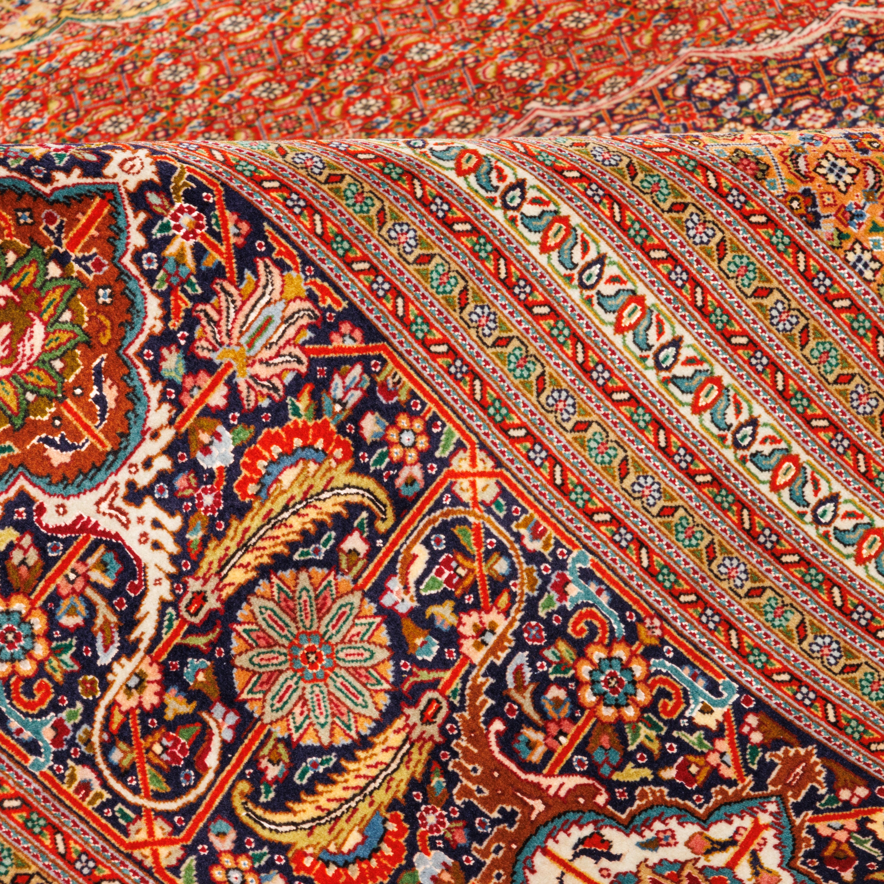 سجادة تبريز يدوية — لشك ترنج | كومة حريرية / سدى قطني | 353 × 487 سم | رمز المنتج 11700710