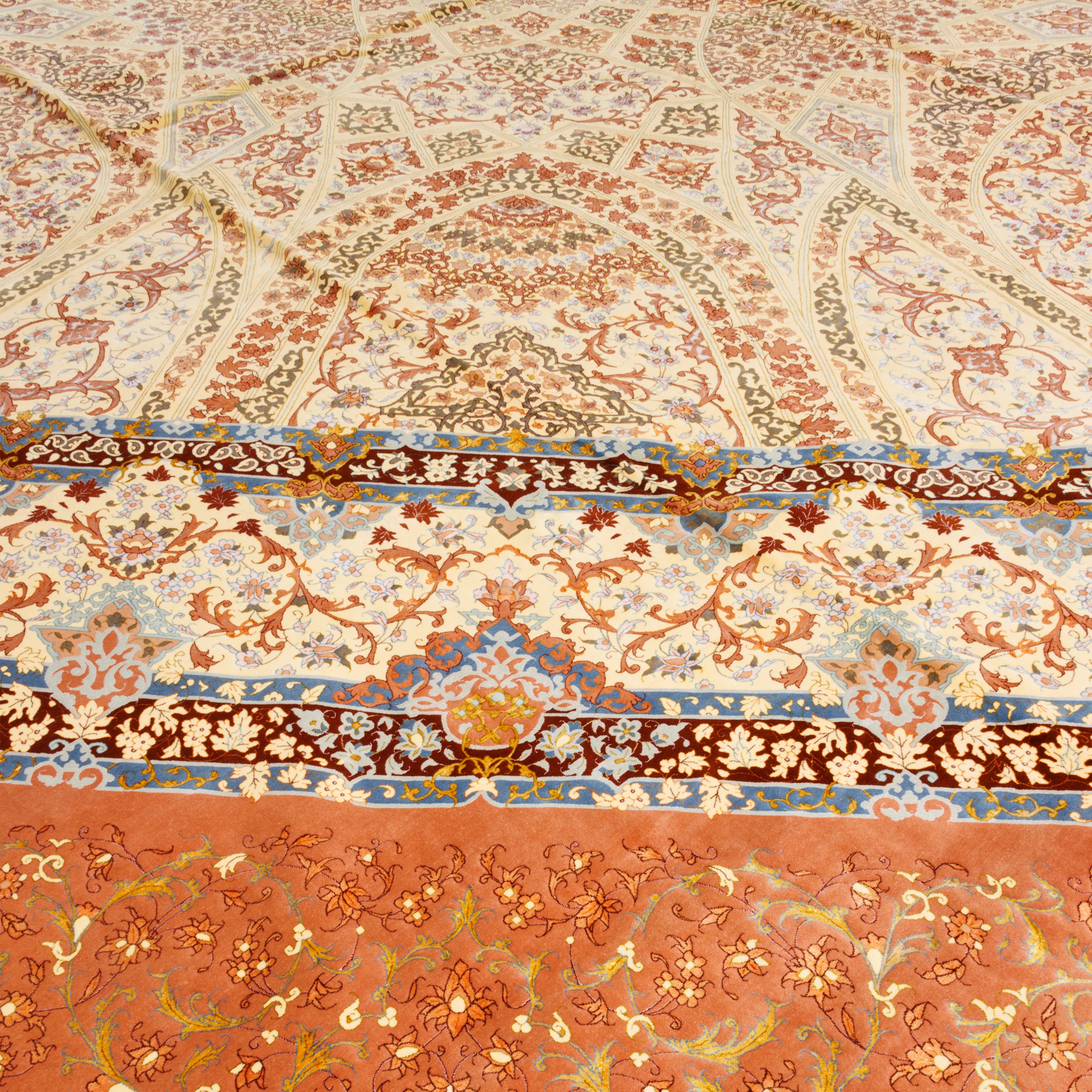 Tabriz Handmade Carpet — Gonbadi | Silk Pile / Silk Warp | 590 × 630 cm | SKU 13700536
