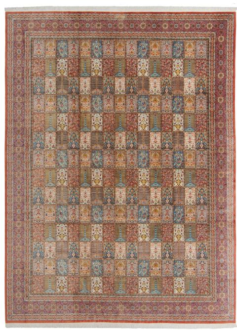 Qom Handmade Carpet — Bandi | Full Silk | 295 × 397 cm | SKU 11101454
