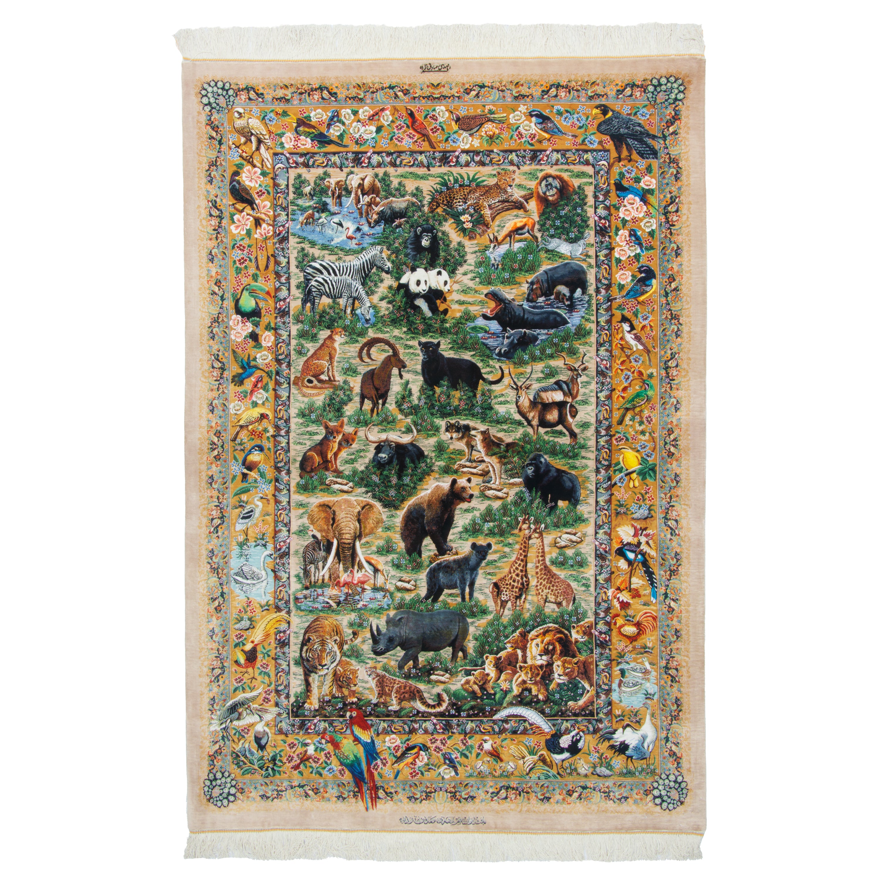 Qom Handmade Carpet — Sarasar | Full Silk | 135 × 200 cm | SKU 10200447