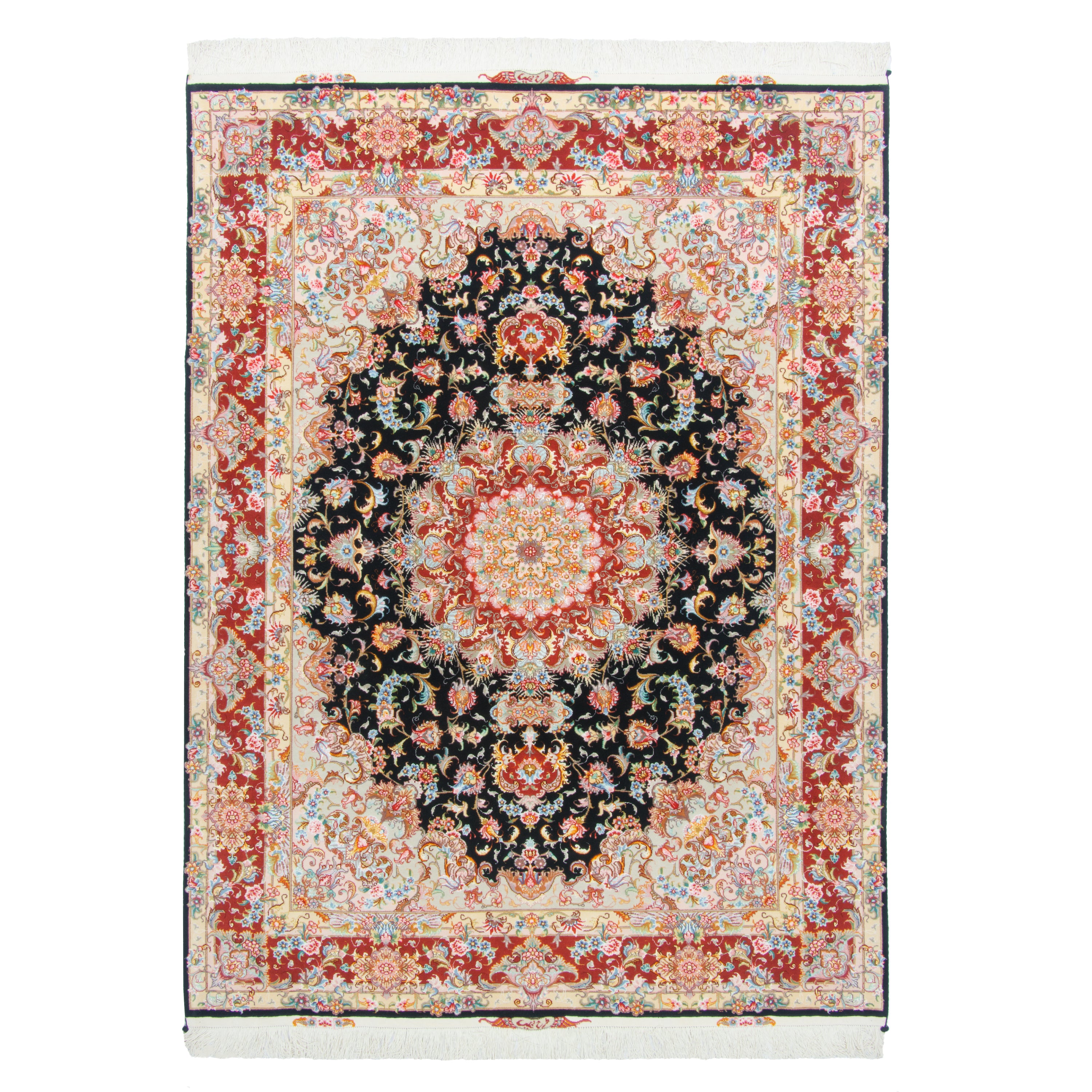 Tabriz Handmade Carpet — Lachak Toranj | Silk Pile / Silk Warp | 155 × 205 cm | SKU 10300519