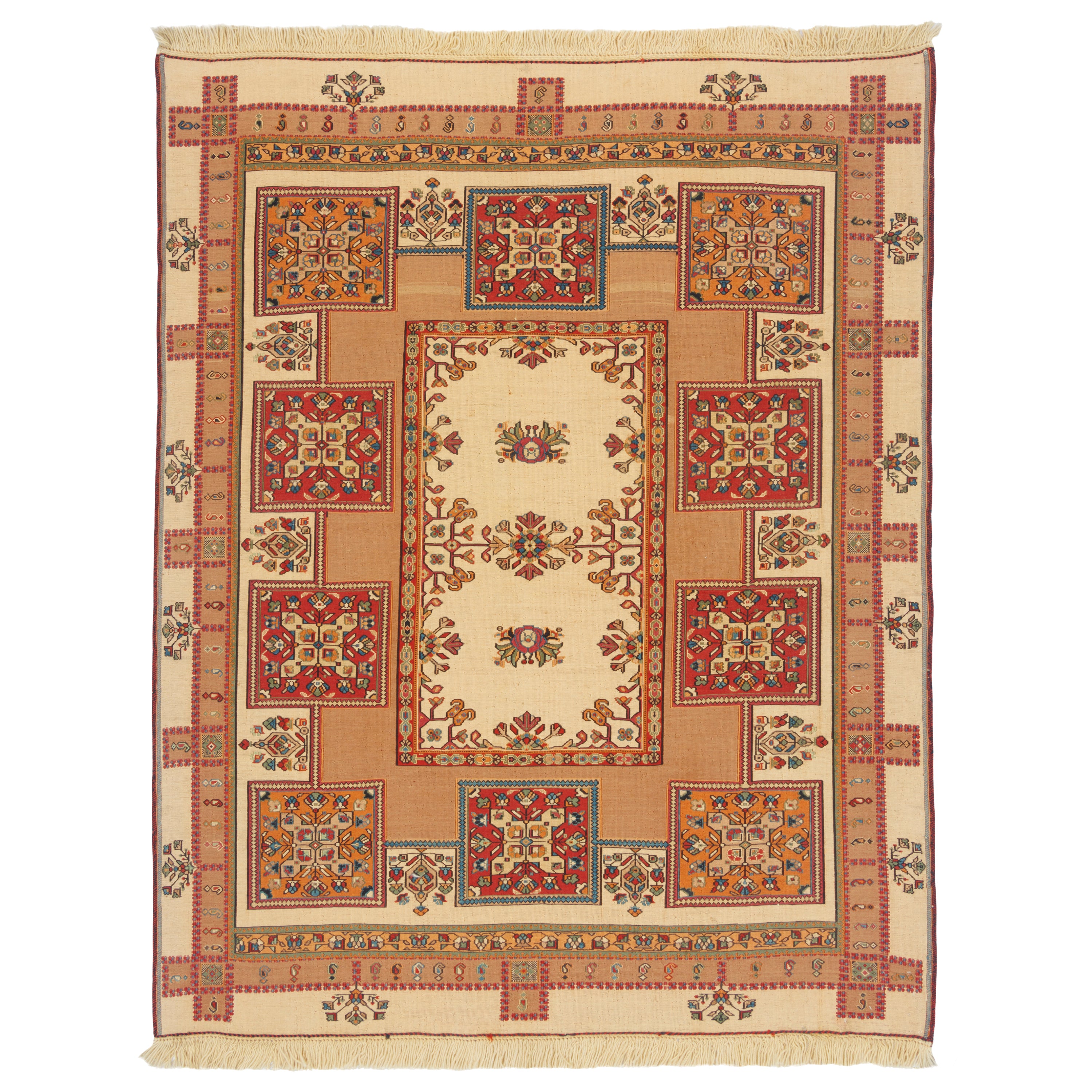 Sirjan Handmade Kilim — Kheshti | Full Wool | 147 × 185 cm | SKU 40200359