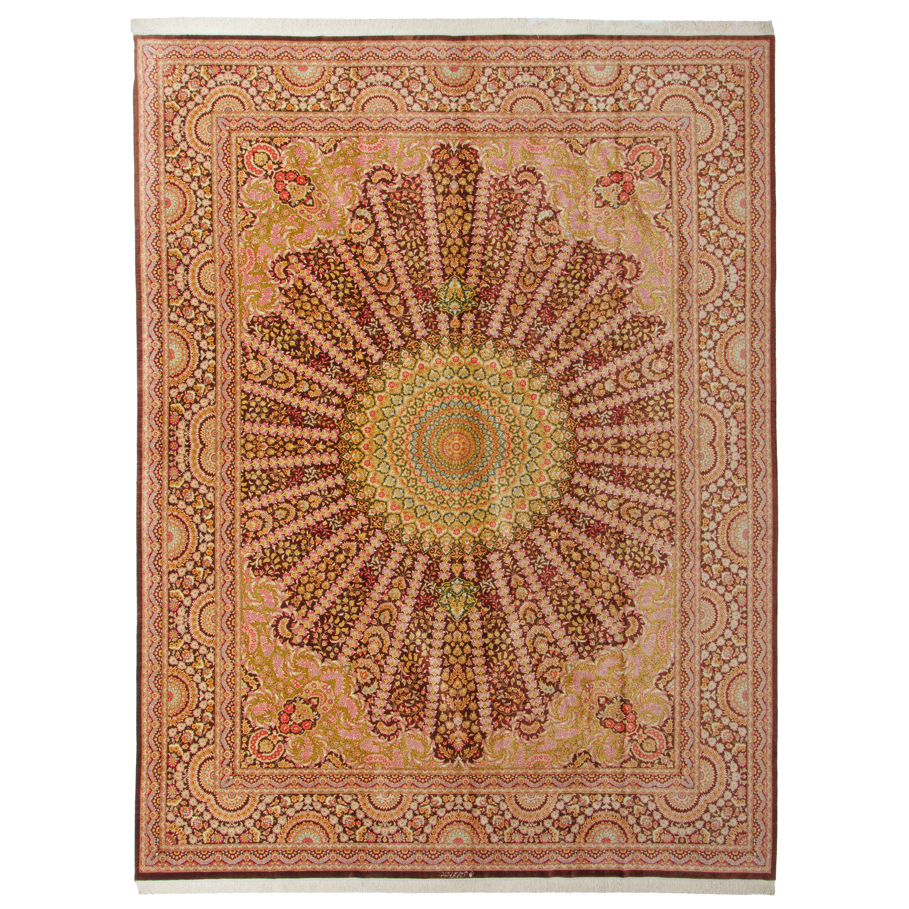 Qom Handmade Carpet — Lachak Toranj | Full Silk | 290 × 383 cm | SKU 11100667