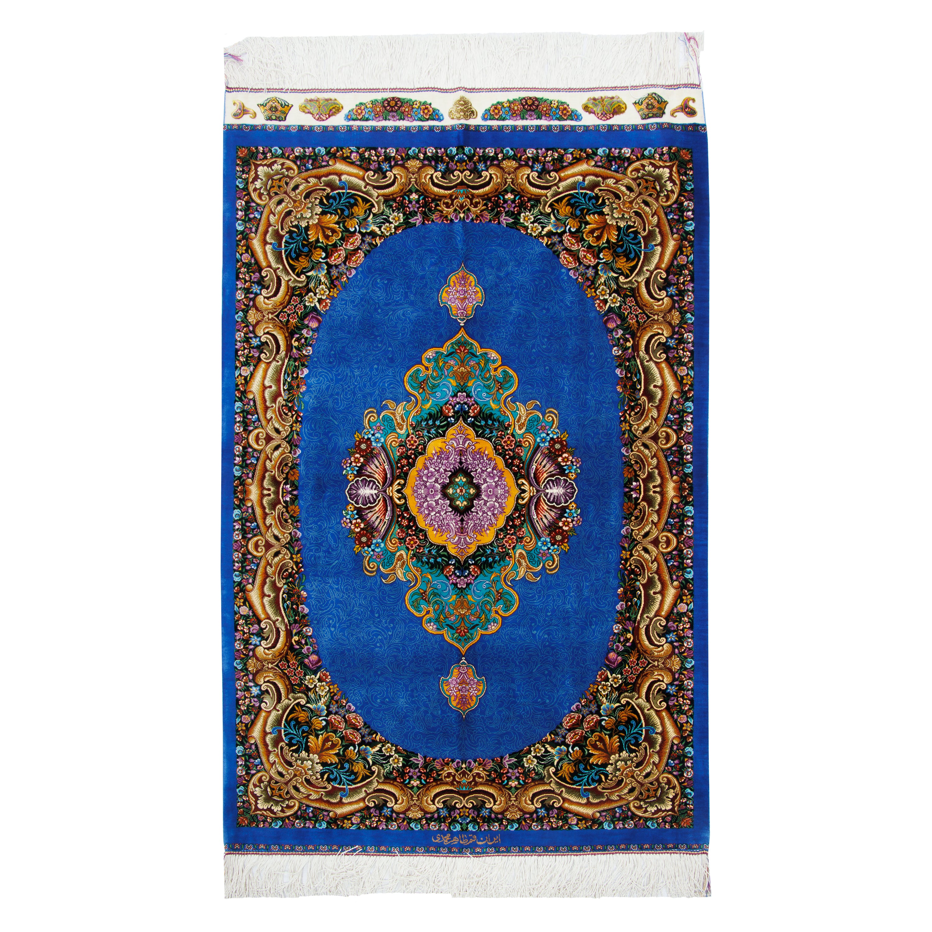 Qom Handmade Carpet — Lachak Toranj | Full Silk | 80 × 120 cm | SKU 10001485