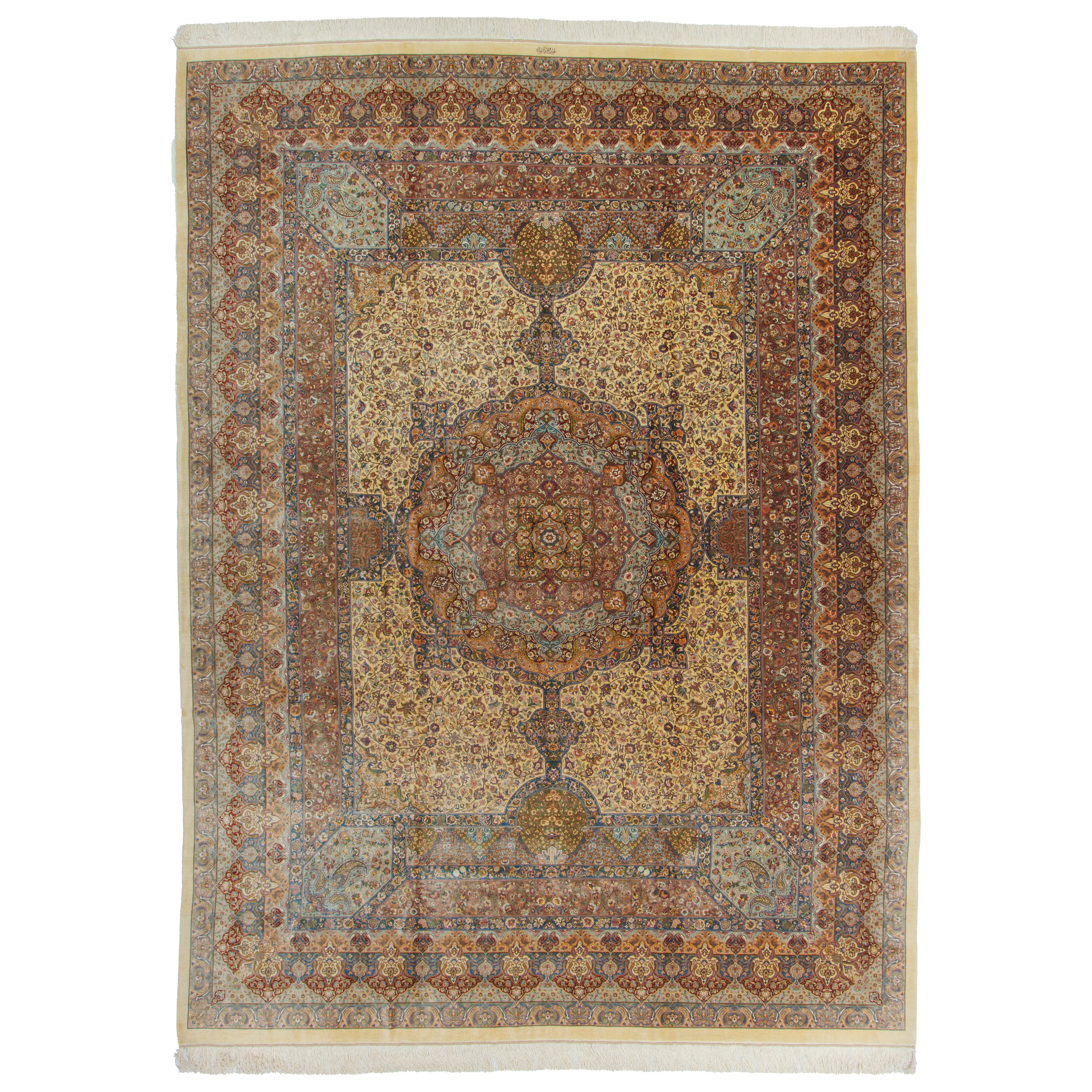 Qom Handmade Carpet — Lachak Toranj | Full Silk | 293 × 395 cm | SKU 11101453