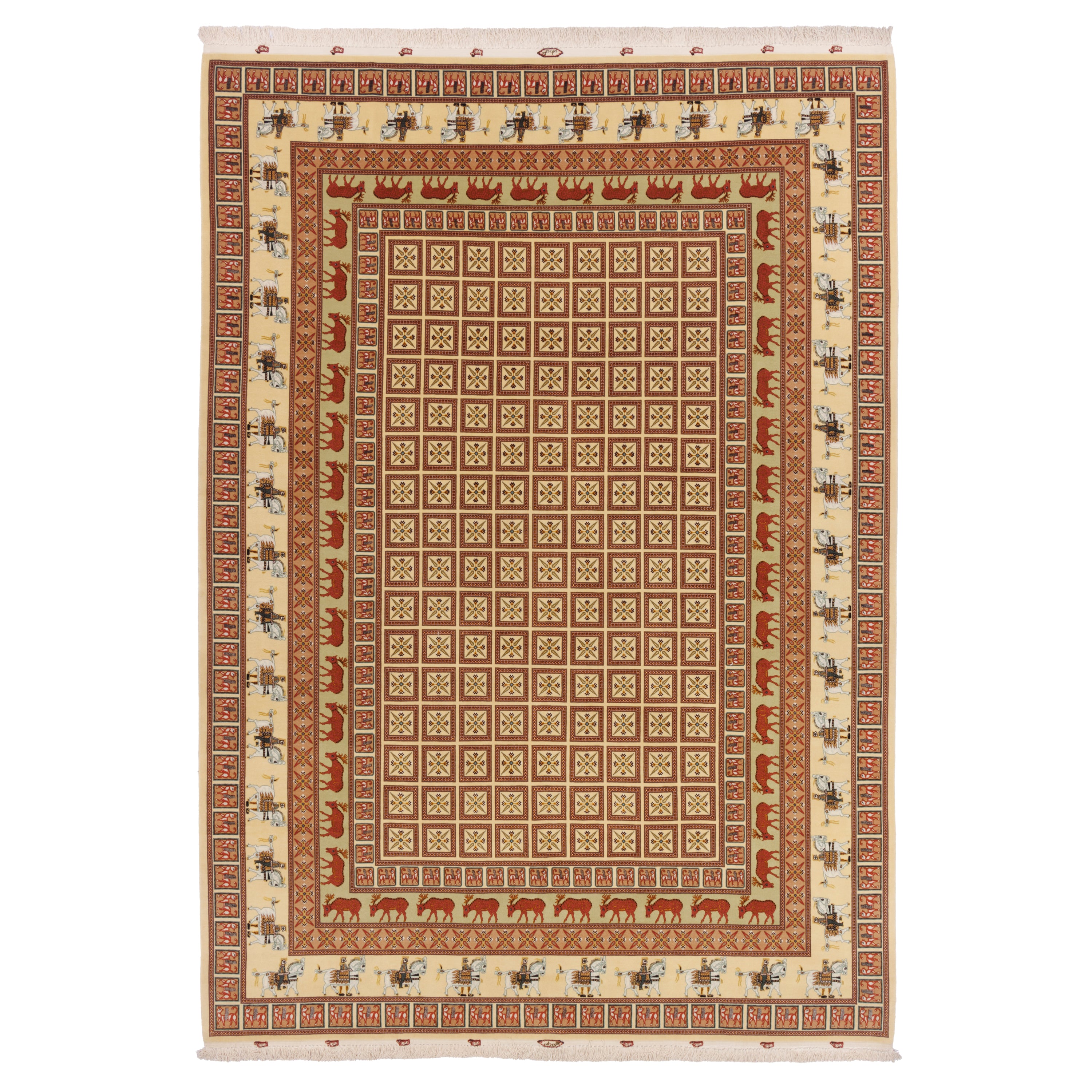 Tabriz Handmade Carpet — Kheshti | Silk Pile / Silk Warp | 251 × 358 cm | SKU 10800810
