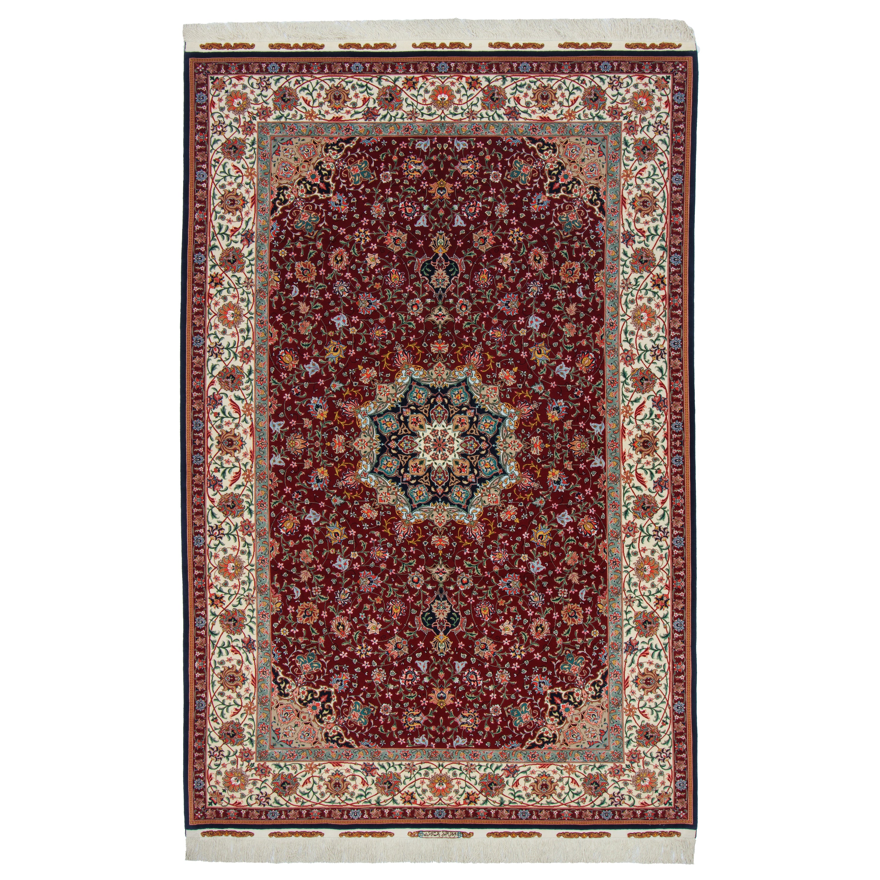 Tabriz Handmade Carpet — Lachak Toranj | Silk Pile / Silk Warp | 197 × 297 cm | SKU 10500980