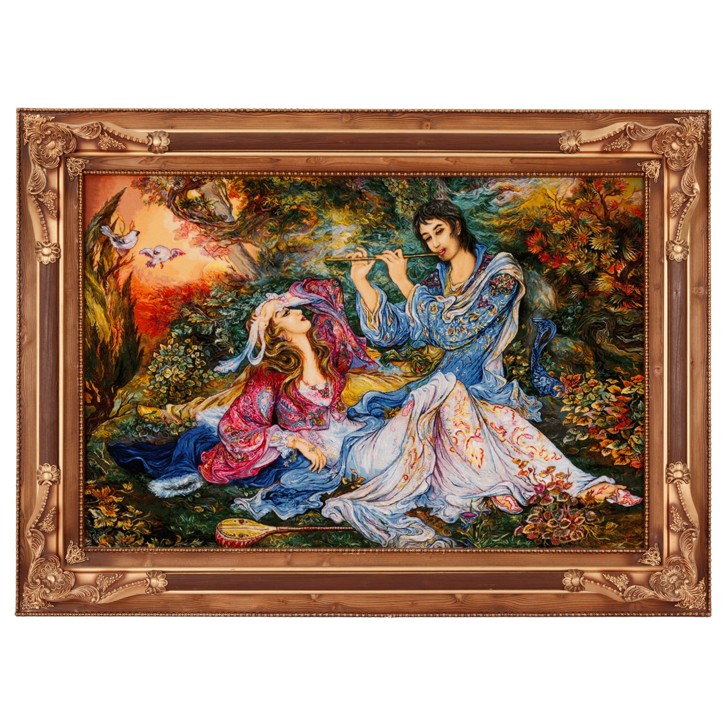 Tabriz Handmade Carpet Wall Art — Sarasar | Silk Pile / Silk Warp | 125 × 83 cm | SKU 70100918
