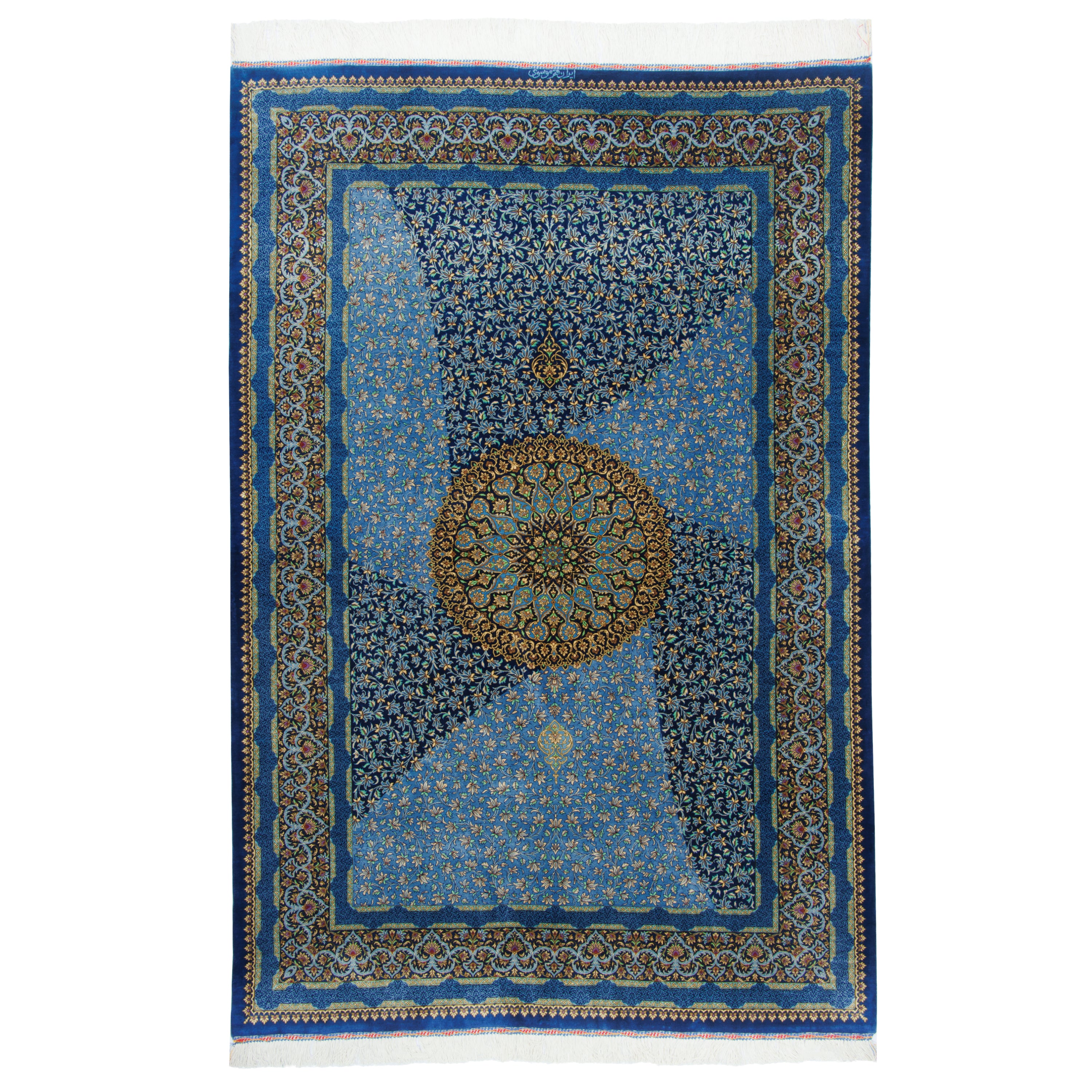 Qom Handmade Carpet — Lachak Toranj | Full Silk | 132 × 196 cm | SKU 10200408