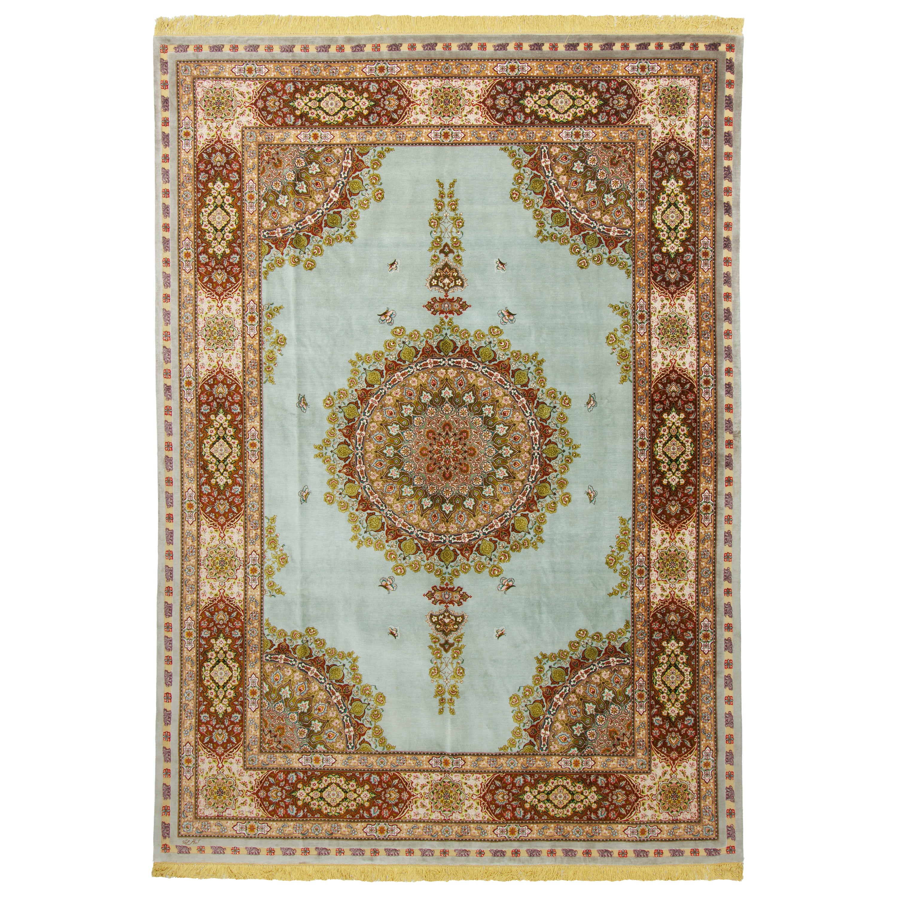 Tabriz Handmade Carpet — Kaf Sadeh | Full Silk | 247 × 350 cm | SKU 10800826