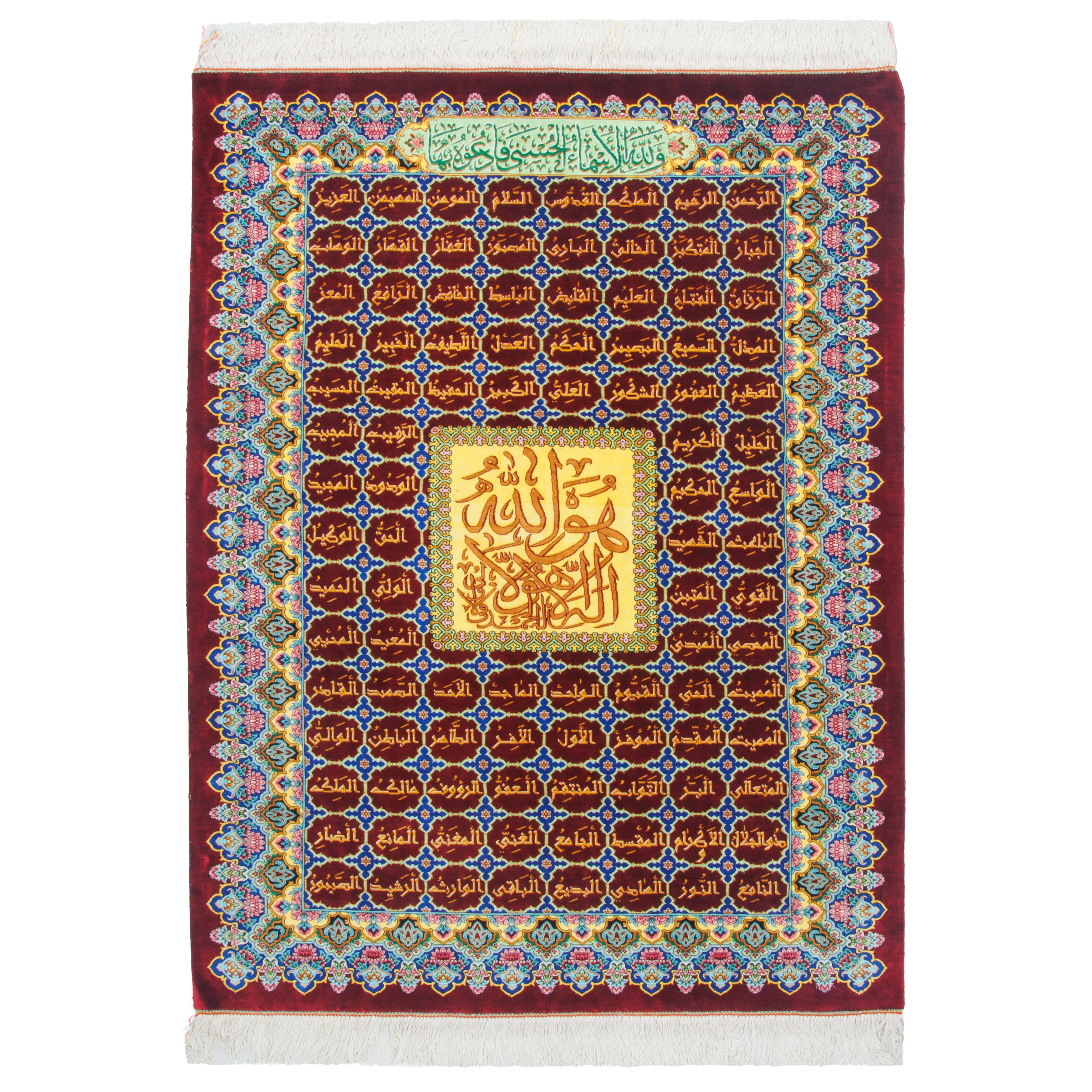 سجادة حائط يدوية قم - باندي | حرير كامل | 115 × 150 سم | رمز المنتج 70100572