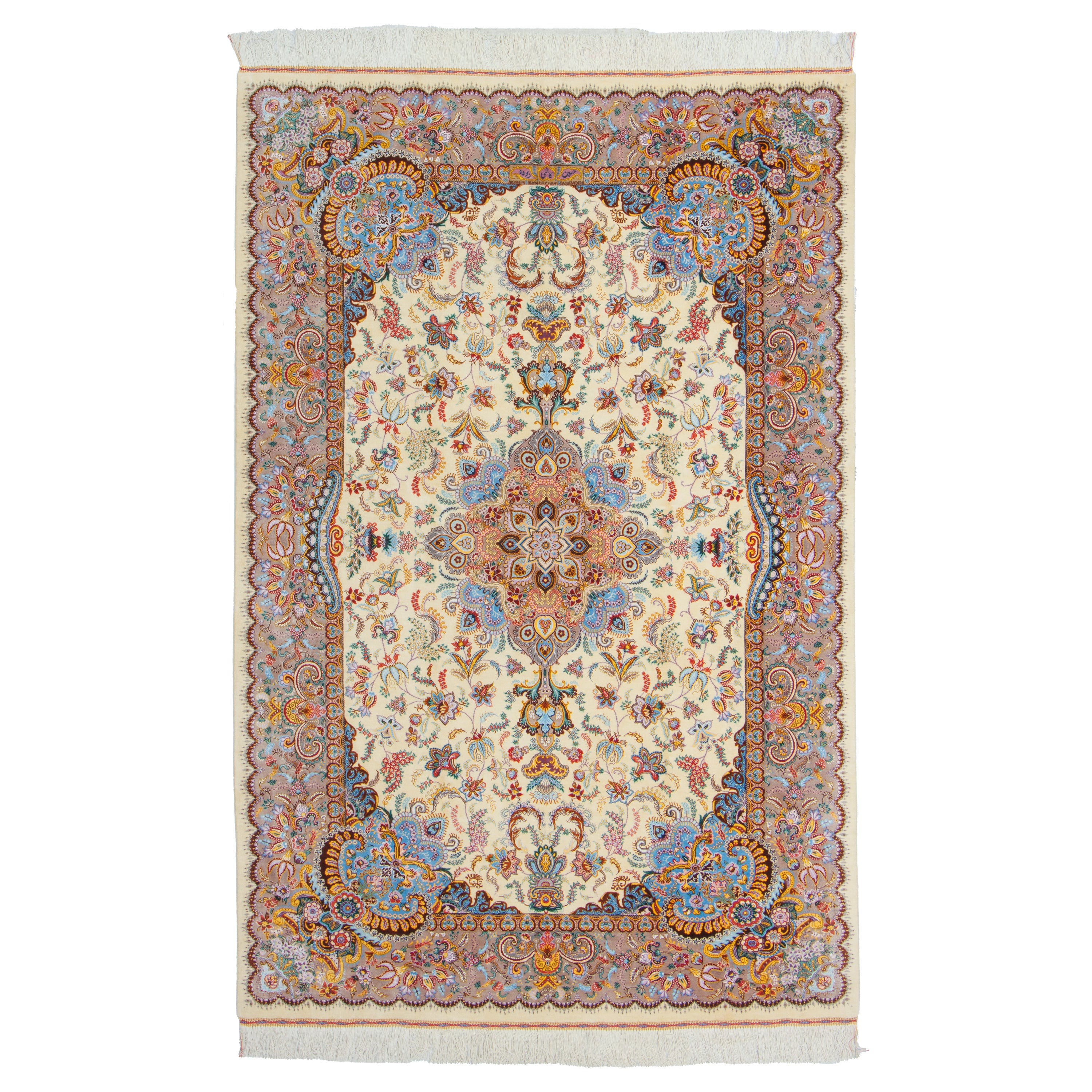 Qom Handmade Carpet — Lachak Toranj | Full Silk | 132 × 202 cm | SKU 10201470