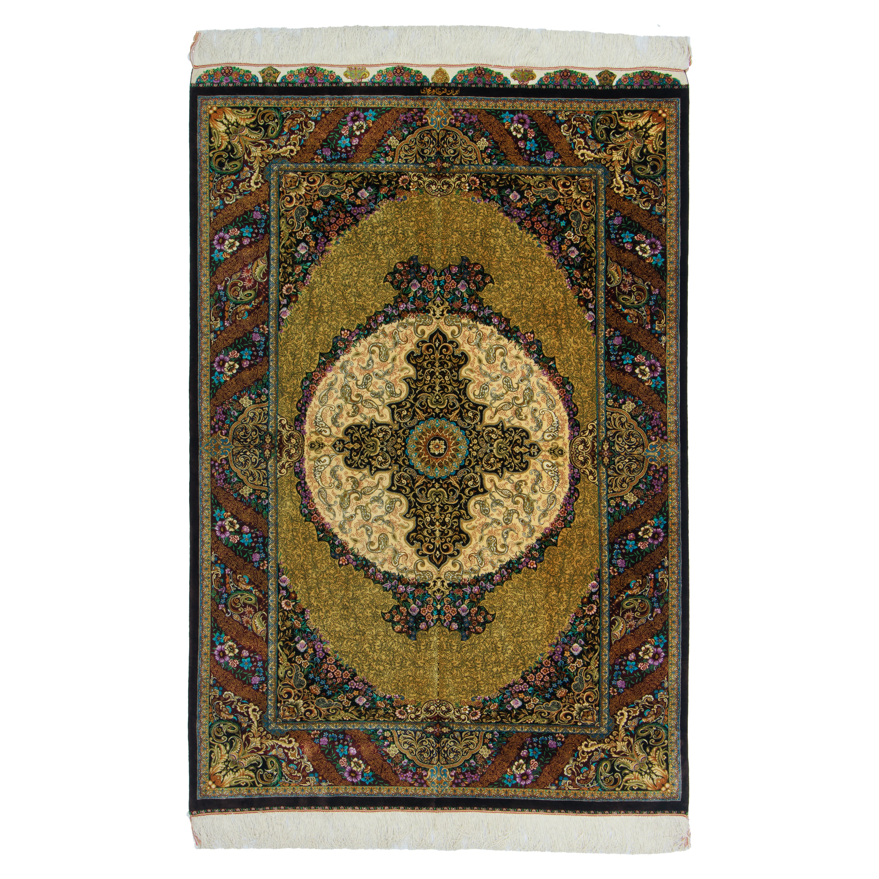 Qom Handmade Carpet — Lachak Toranj | Full Silk | 134 × 197 cm | SKU 10201473