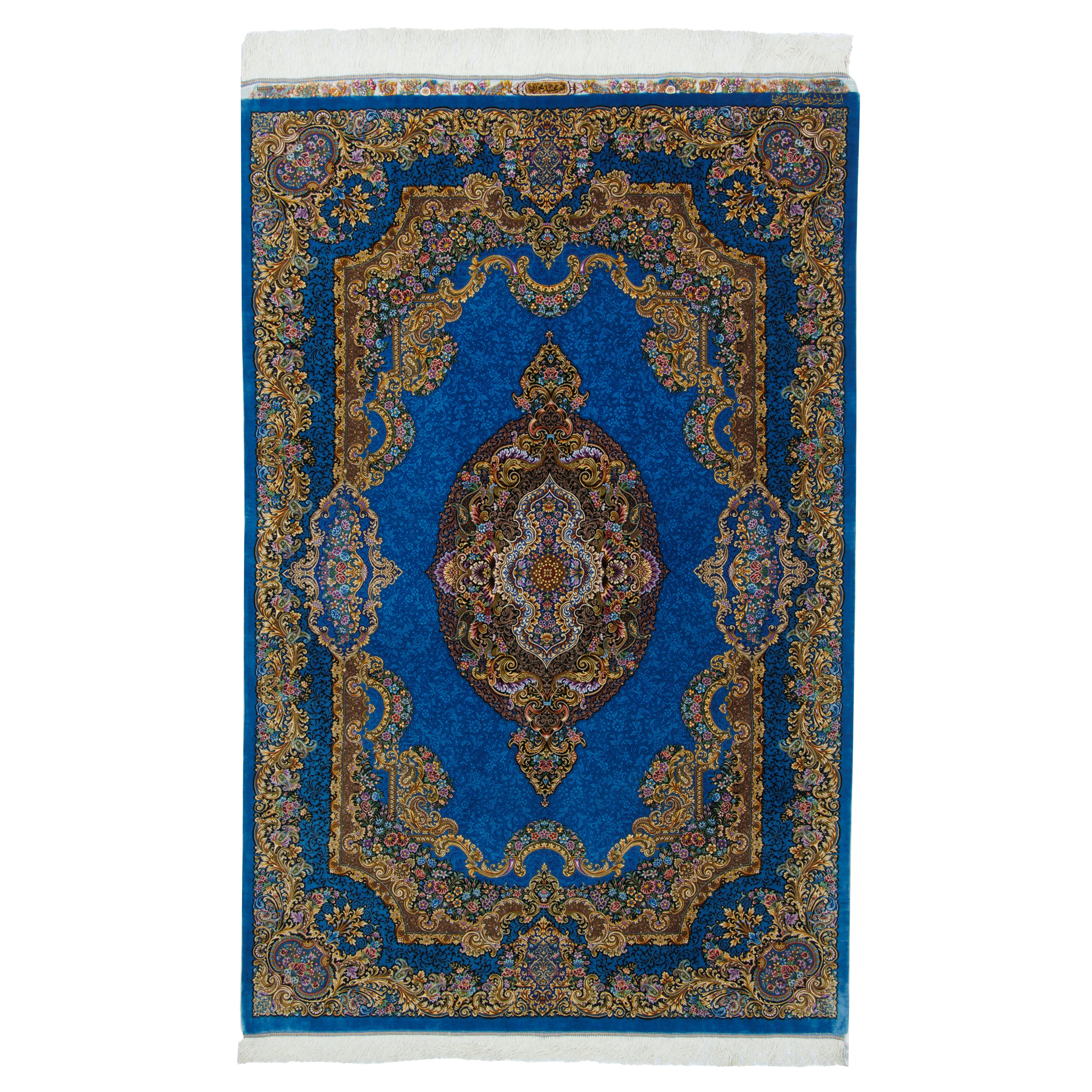 Qom Handmade Carpet — Lachak Toranj | Full Silk | 141 × 214 cm | SKU 10300406