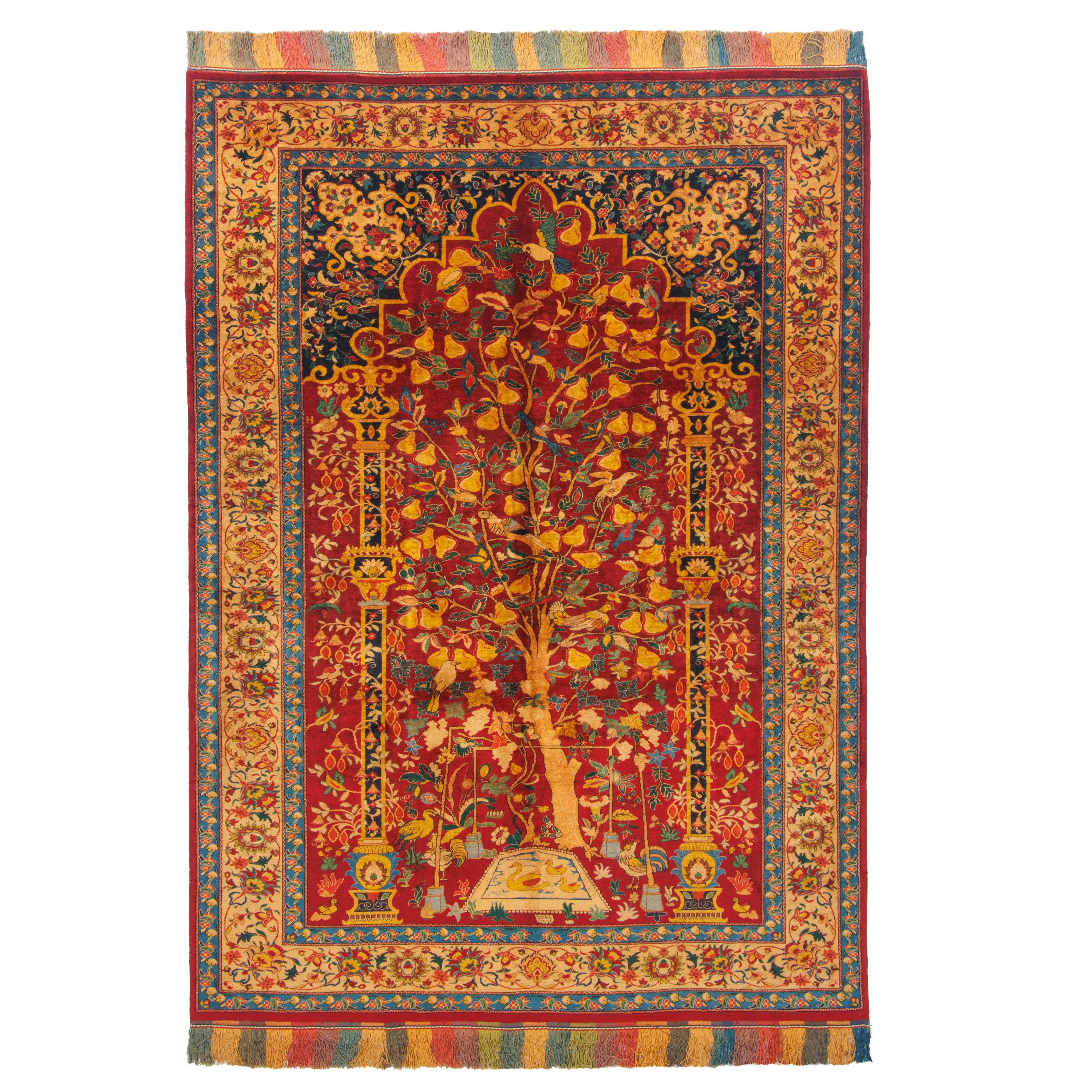 Sarakhs Handmade Carpet — Mehrabi | Full Silk | 144 × 200 cm | SKU 10200453