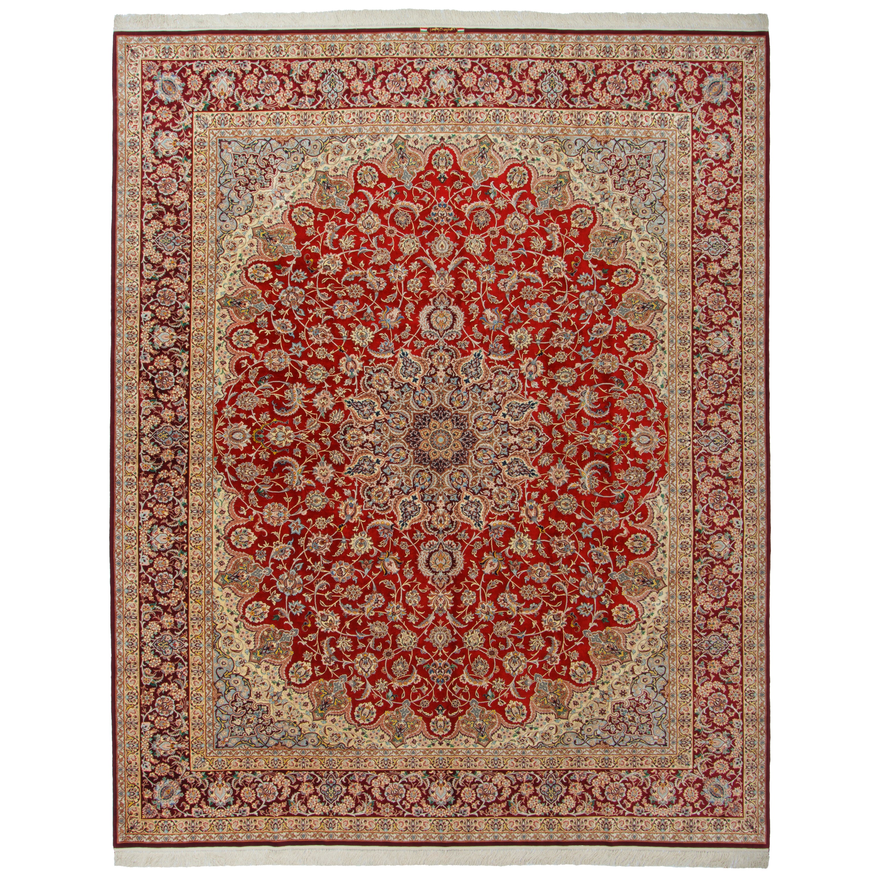 Isfahan Handmade Carpet — Lachak Toranj | Silk Pile / Silk Warp | 310 × 390 cm | SKU 11200656