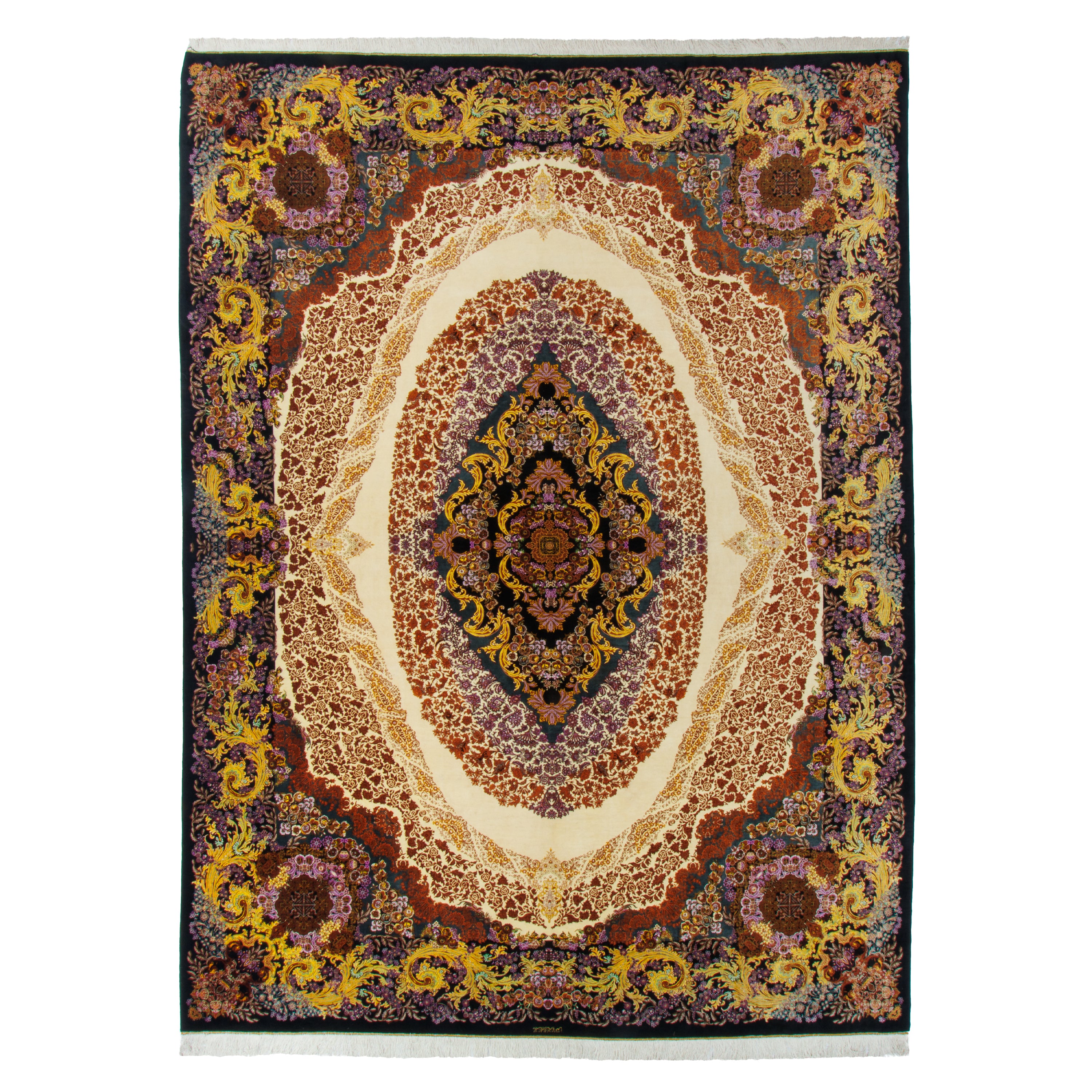 Qom Handmade Carpet — Lachak Toranj | Full Silk | 292 × 390 cm | SKU 11100629