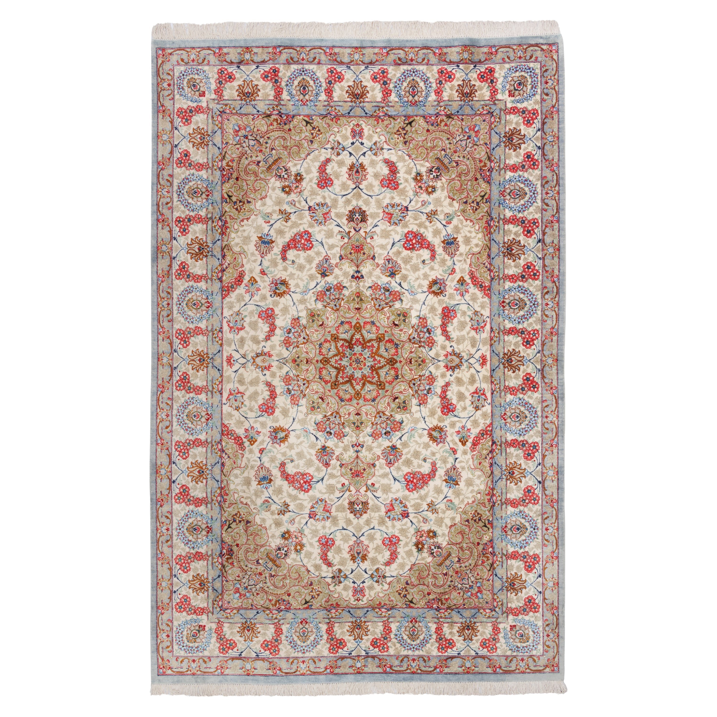 Qom Handmade Carpet — Lachak Toranj | Full Silk | 127 × 197 cm | SKU 10200391