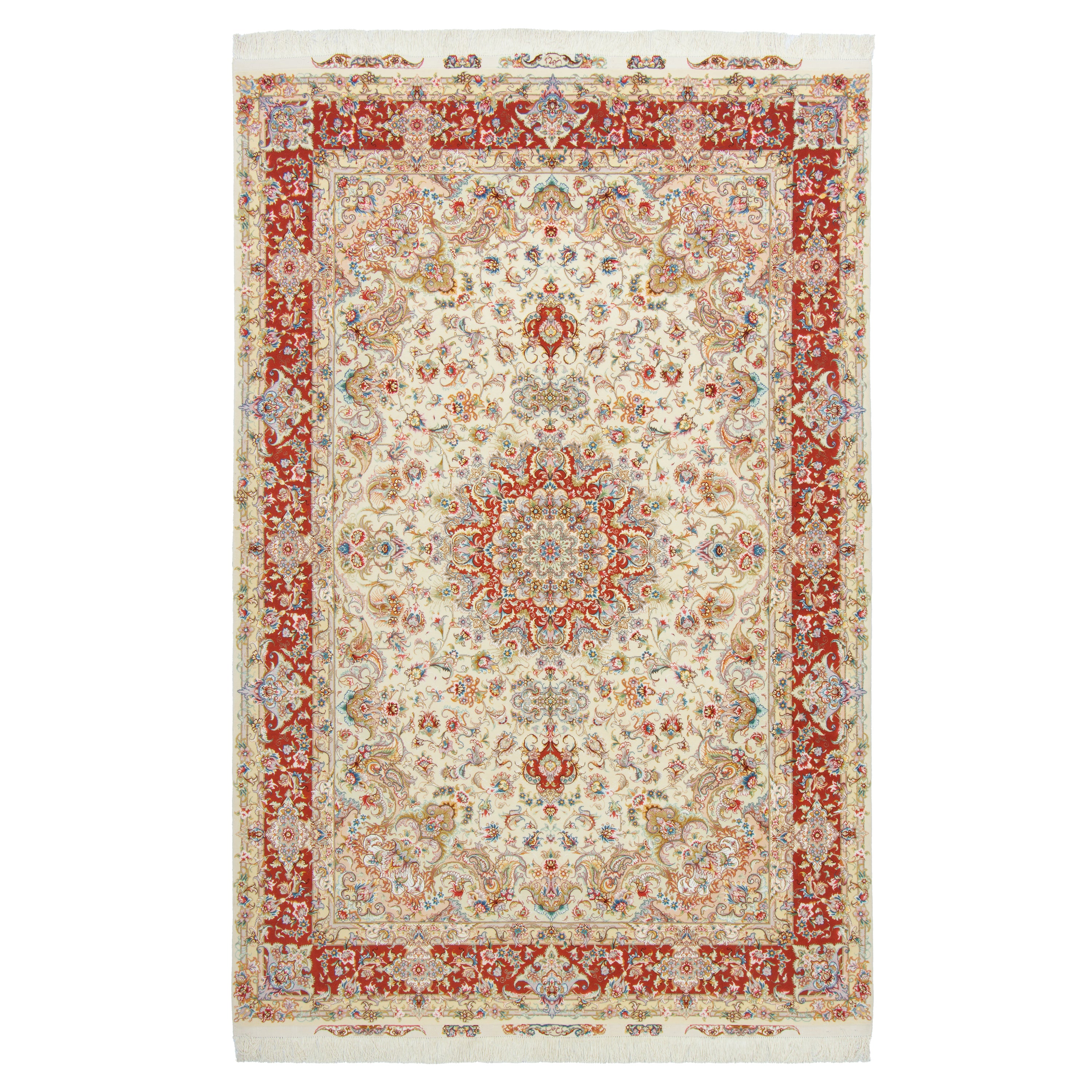 Tabriz Handmade Carpet — Lachak Toranj | Silk Pile / Silk Warp | 202 × 302 cm | SKU 10600964
