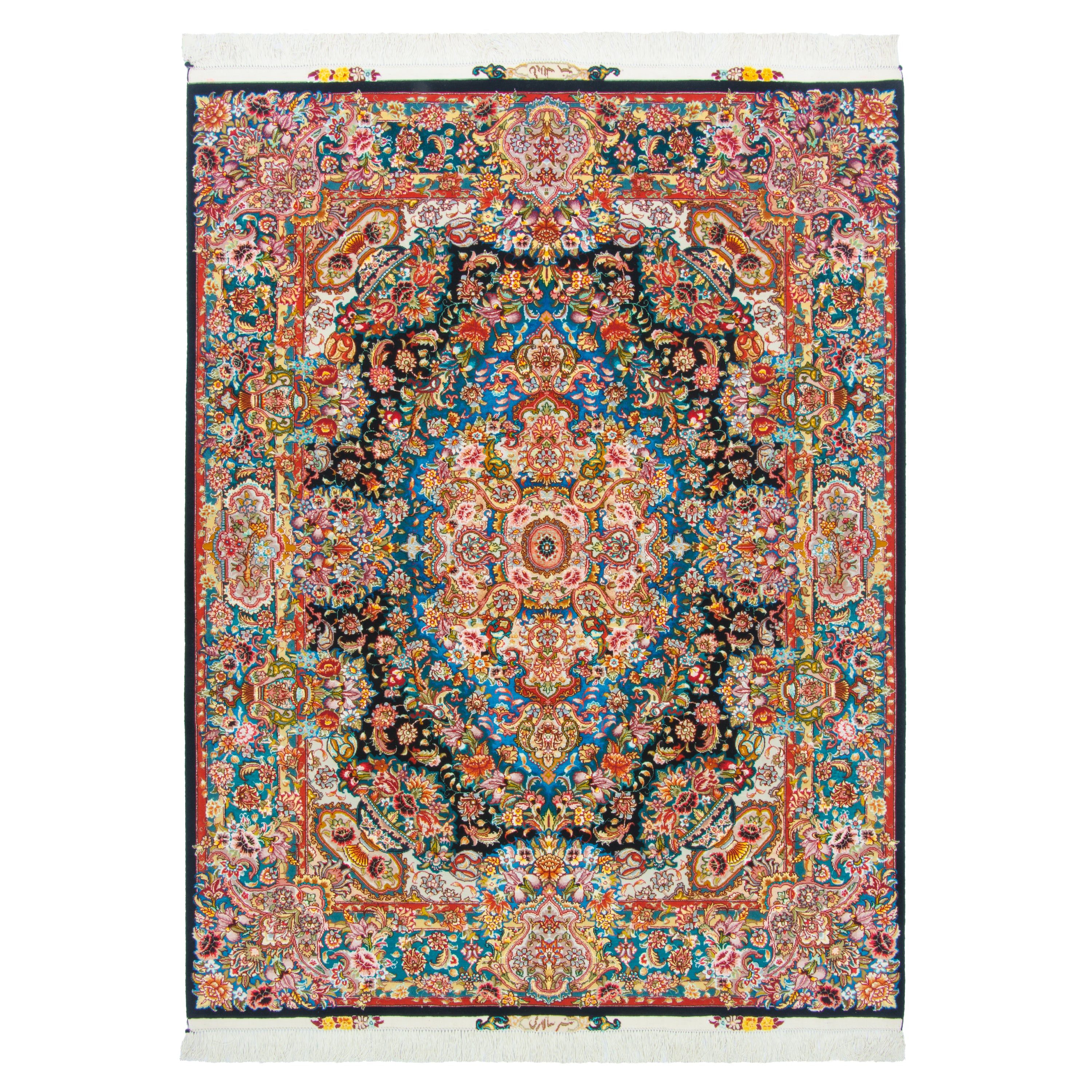 Tabriz Handmade Carpet — Lachak Toranj | Silk Pile / Silk Warp | 154 × 200 cm | SKU 10300523