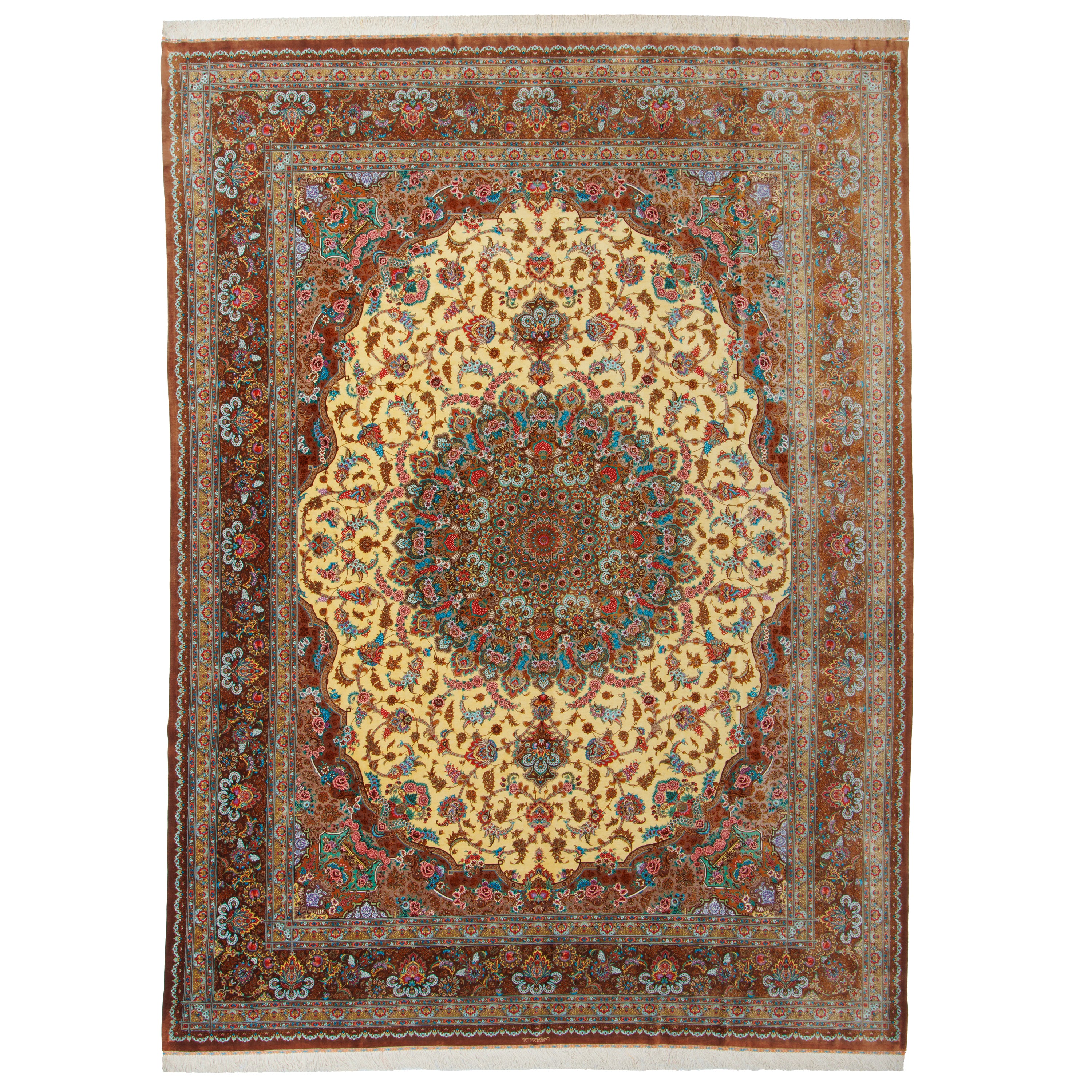 Qom Handmade Carpet — Lachak Toranj | Full Silk | 291 × 395 cm | SKU 11100648
