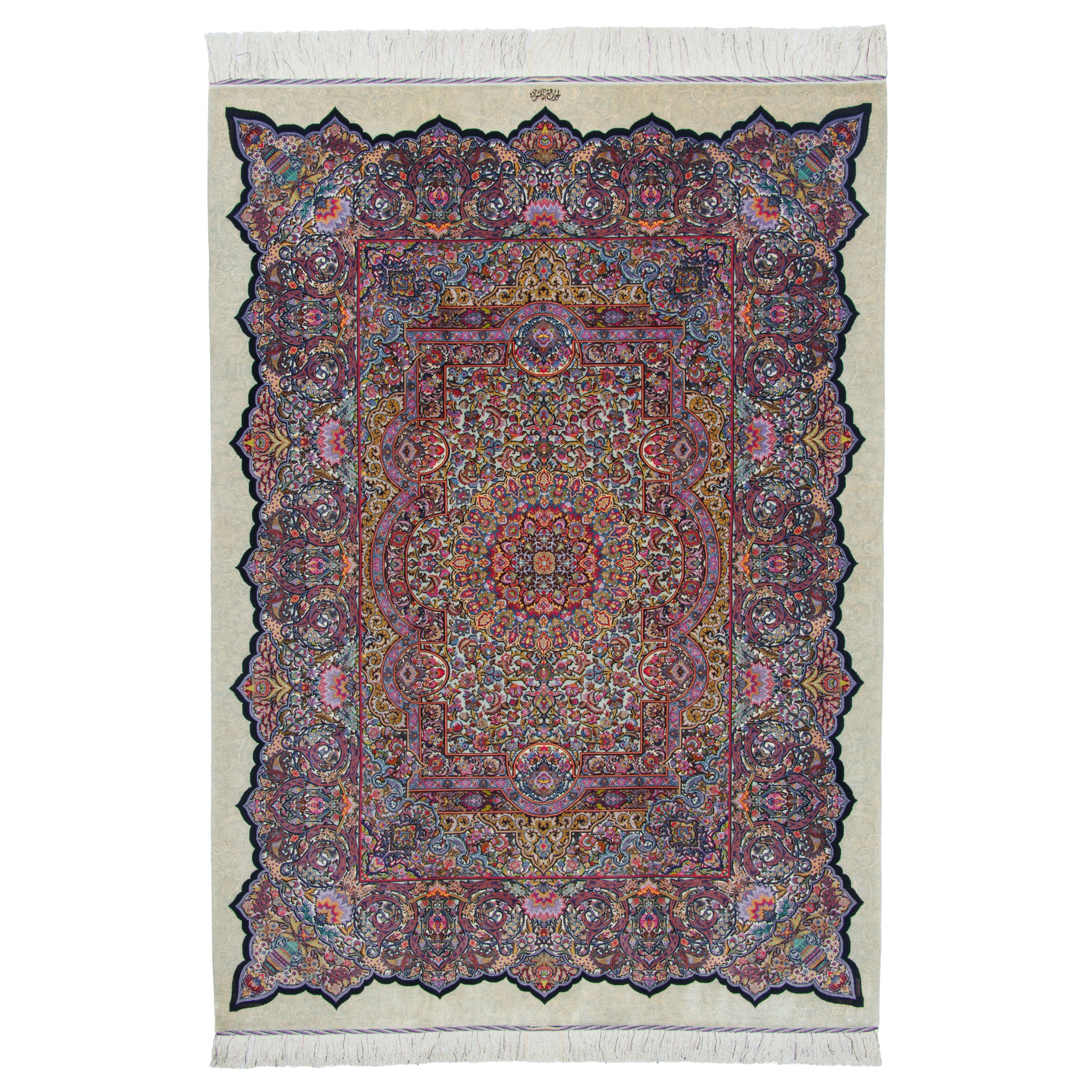 Qom Handmade Carpet — Lachak Toranj | Full Silk | 147 × 206 cm | SKU 10300461