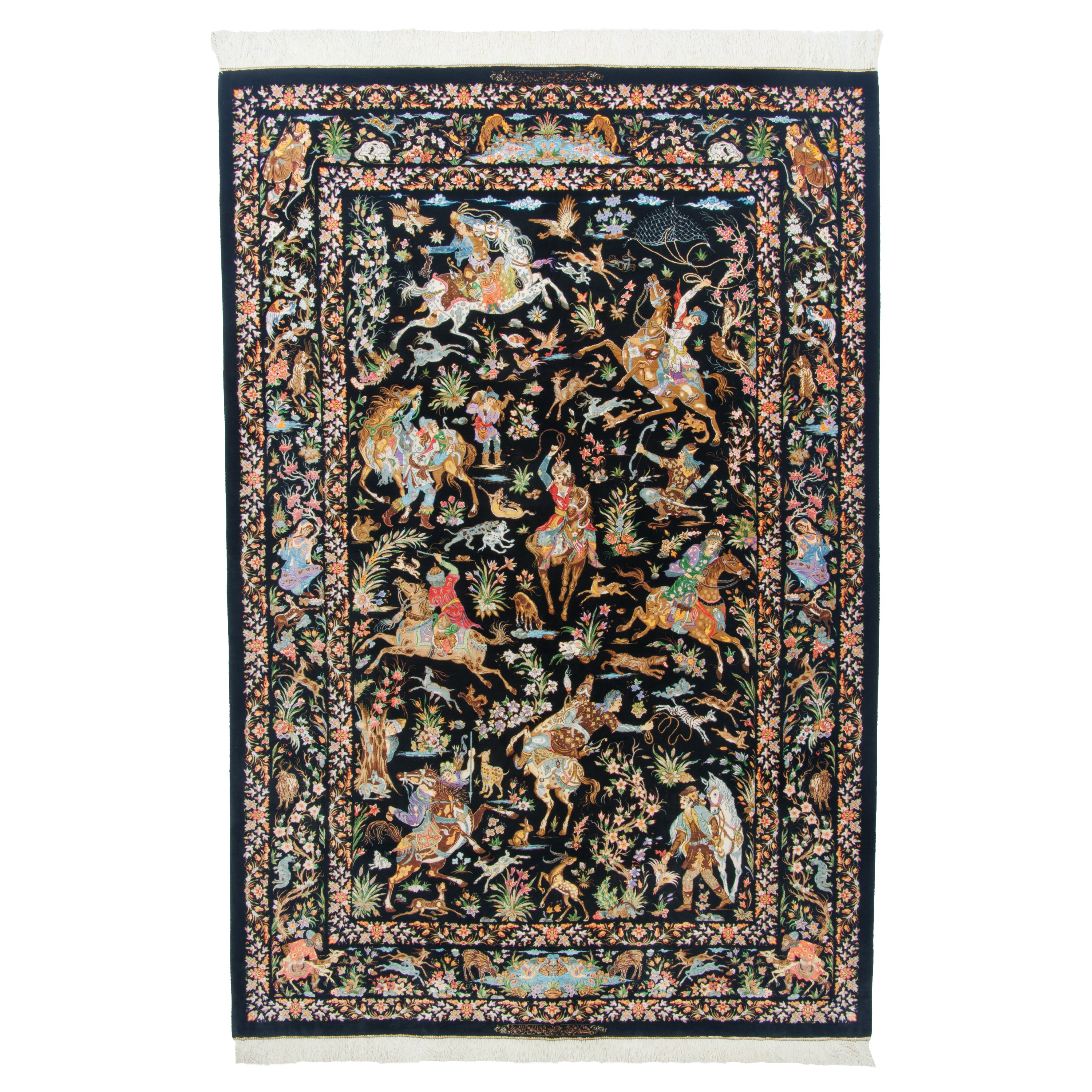 Qom Handmade Carpet — Sarasar | Full Silk | 144 × 208 cm | SKU 10300425