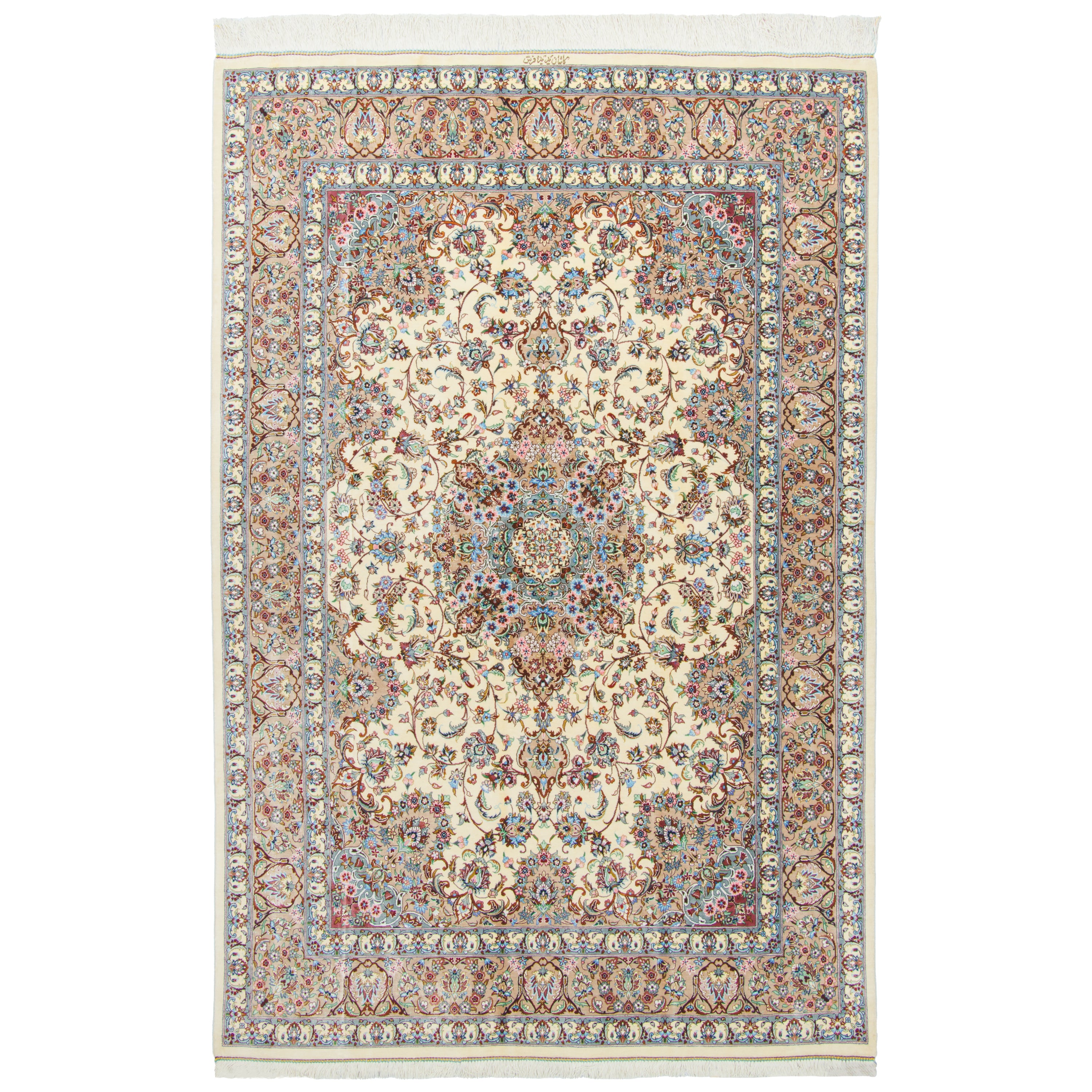 Kashan Handmade Carpet — Lachak Toranj | Full Silk | 133 × 198 cm | SKU 10200492