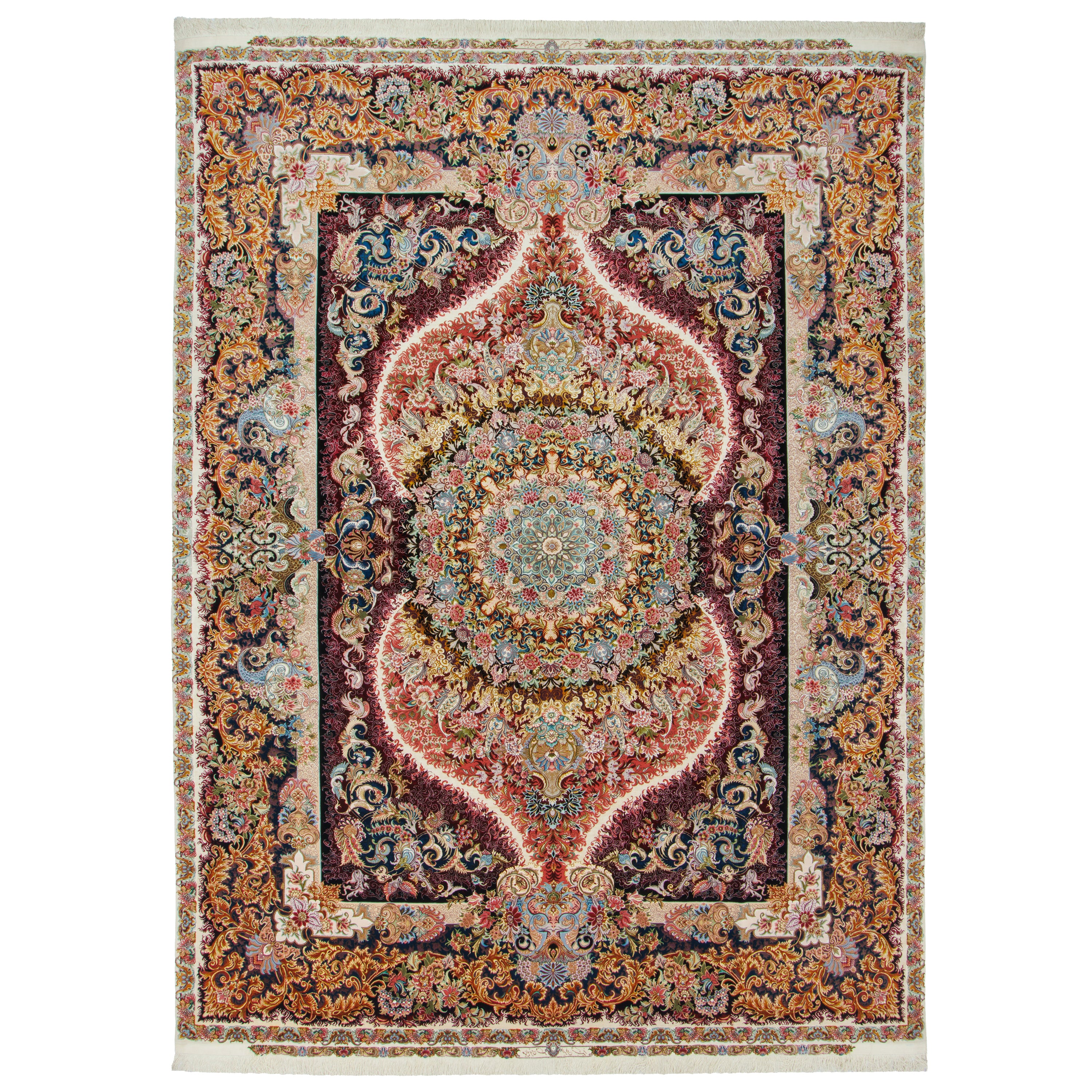Tabriz Handmade Carpet — Lachak Toranj | Silk Pile / Silk Warp | 298 × 406 cm | SKU 11200659