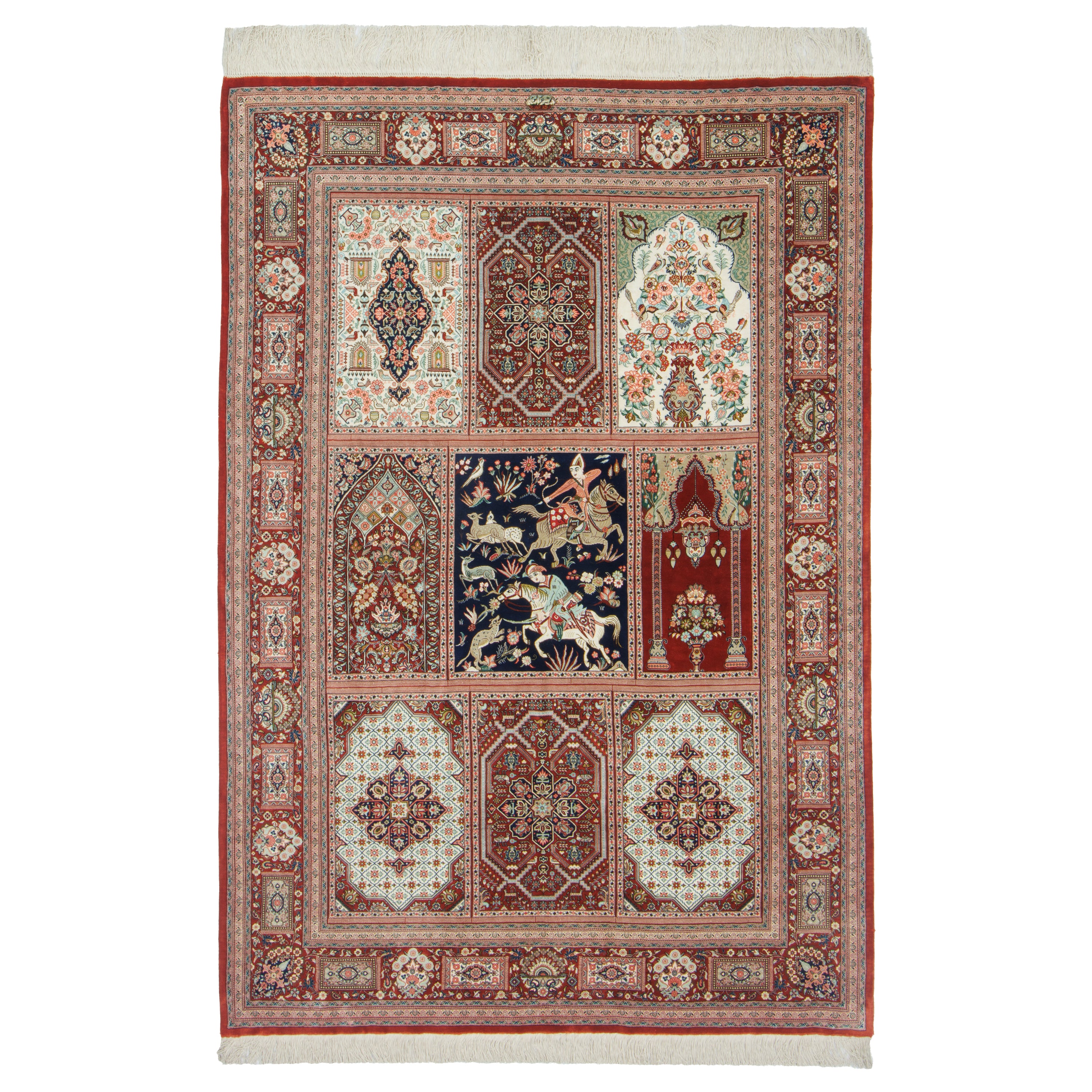 Qom Handmade Carpet — Sarasar | Full Silk | 134 × 196 cm | SKU 10201471