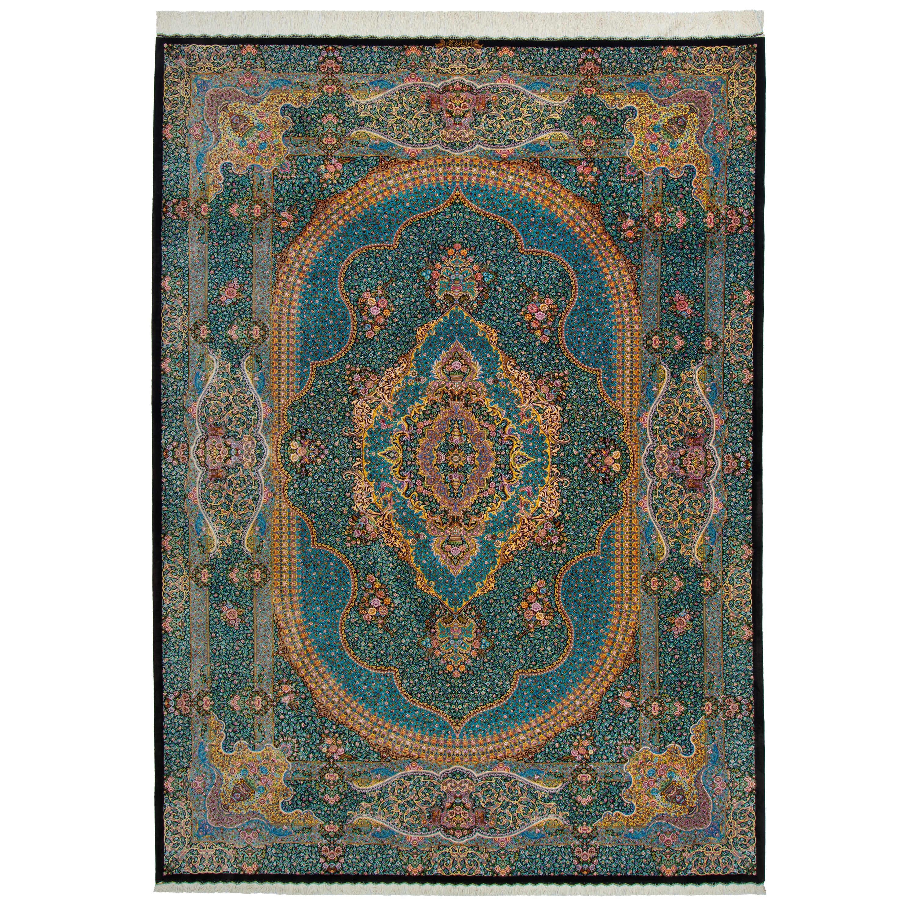 Qom Handmade Carpet — Lachak Toranj | Full Silk | 250 × 347 cm | SKU 10800814