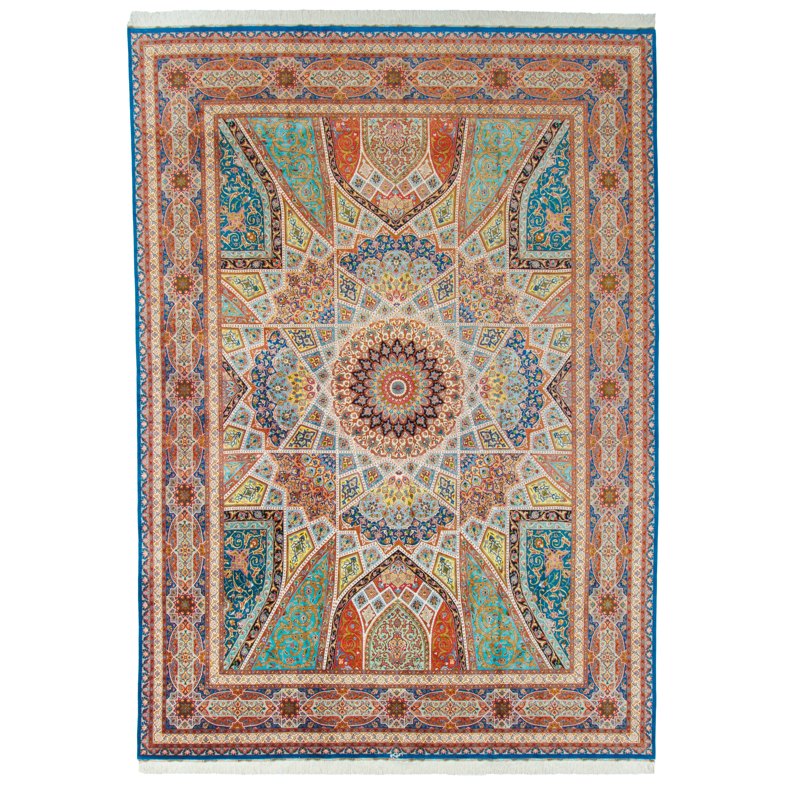 Tabriz Handmade Carpet — Gonbadi | Full Silk | 290 × 407 cm | SKU 11100630