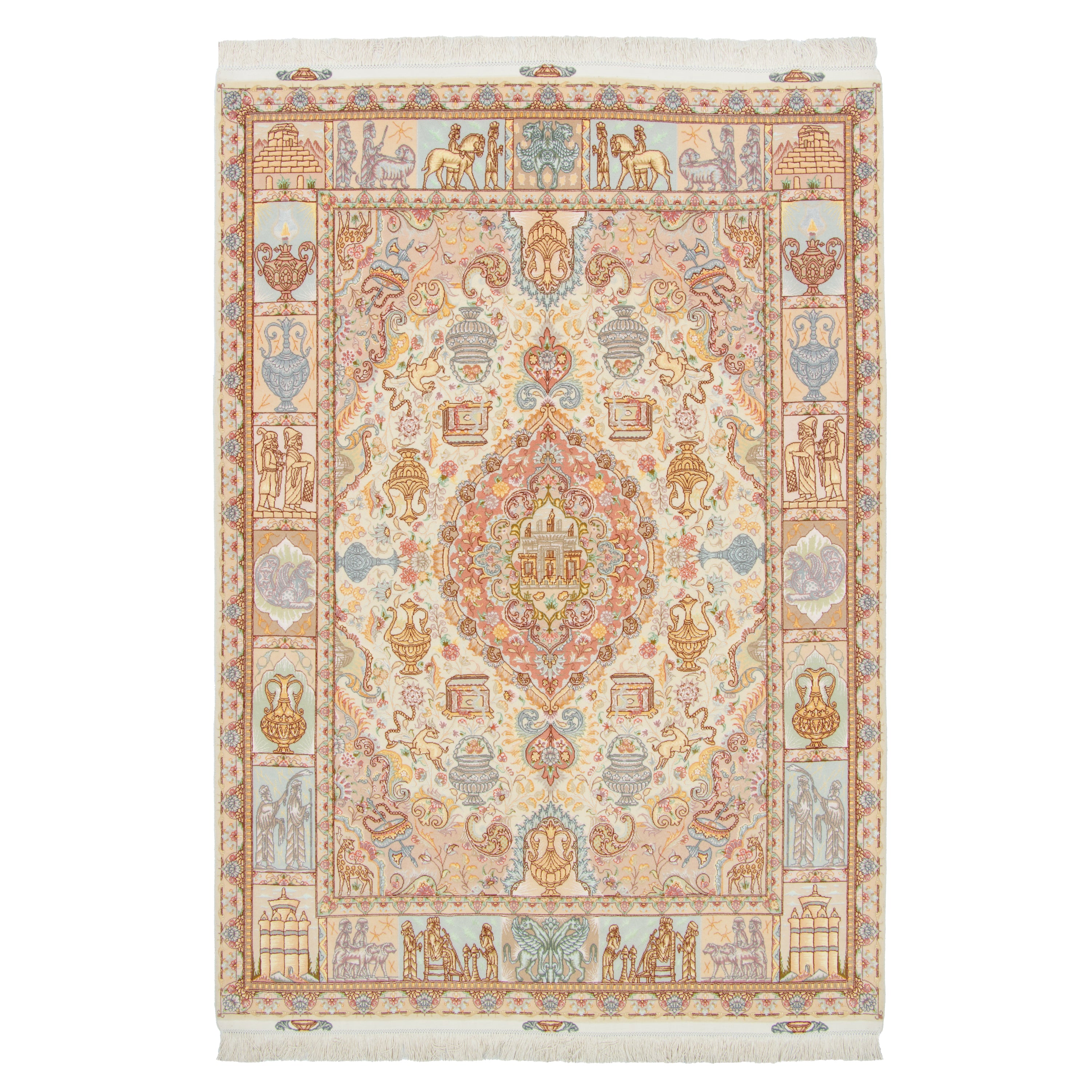 Tabriz Handmade Carpet — Lachak Toranj | Silk Pile / Silk Warp | 152 × 212 cm | SKU 10300516