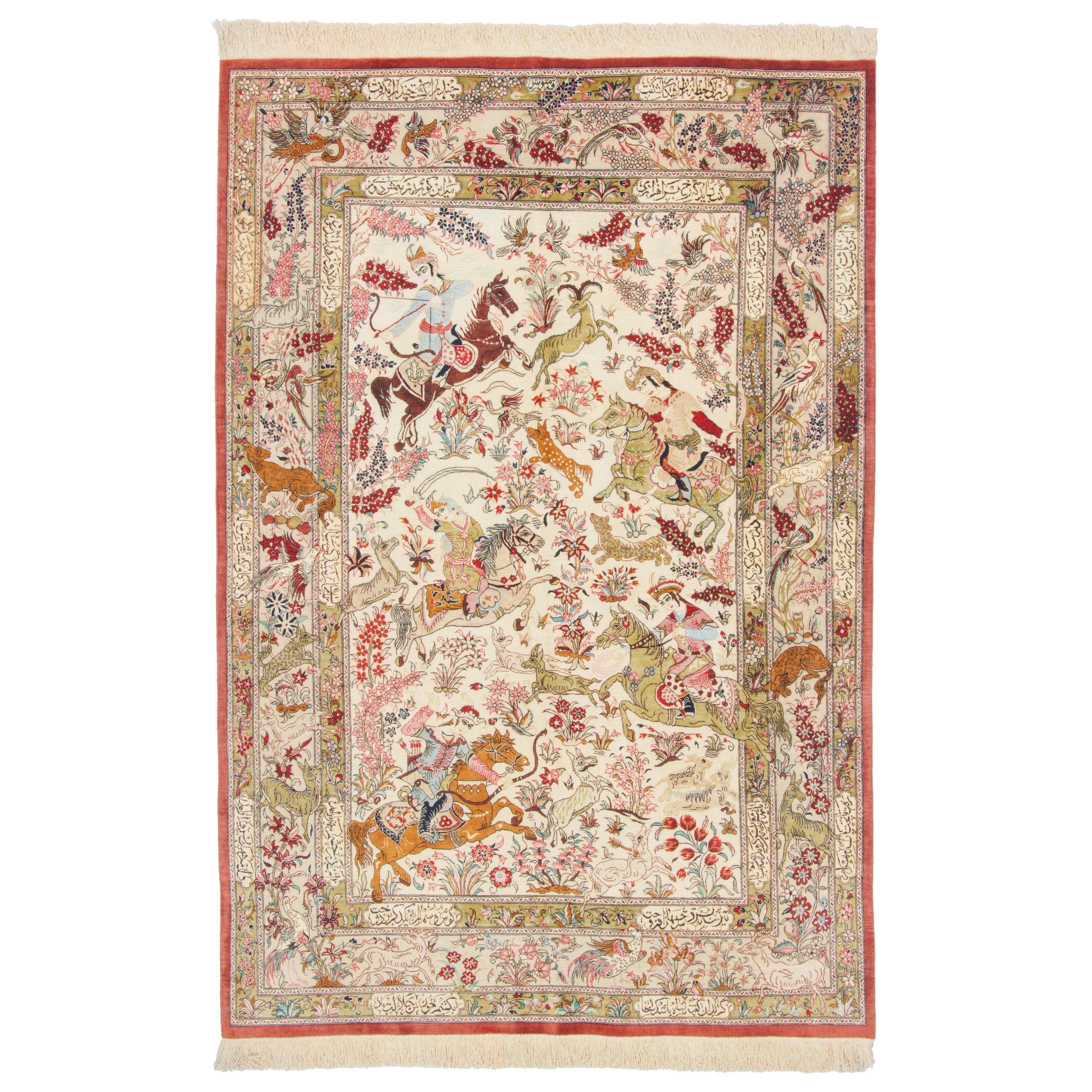 Qom Handmade Carpet — Sarasar | Full Silk | 130 × 190 cm | SKU 10200468