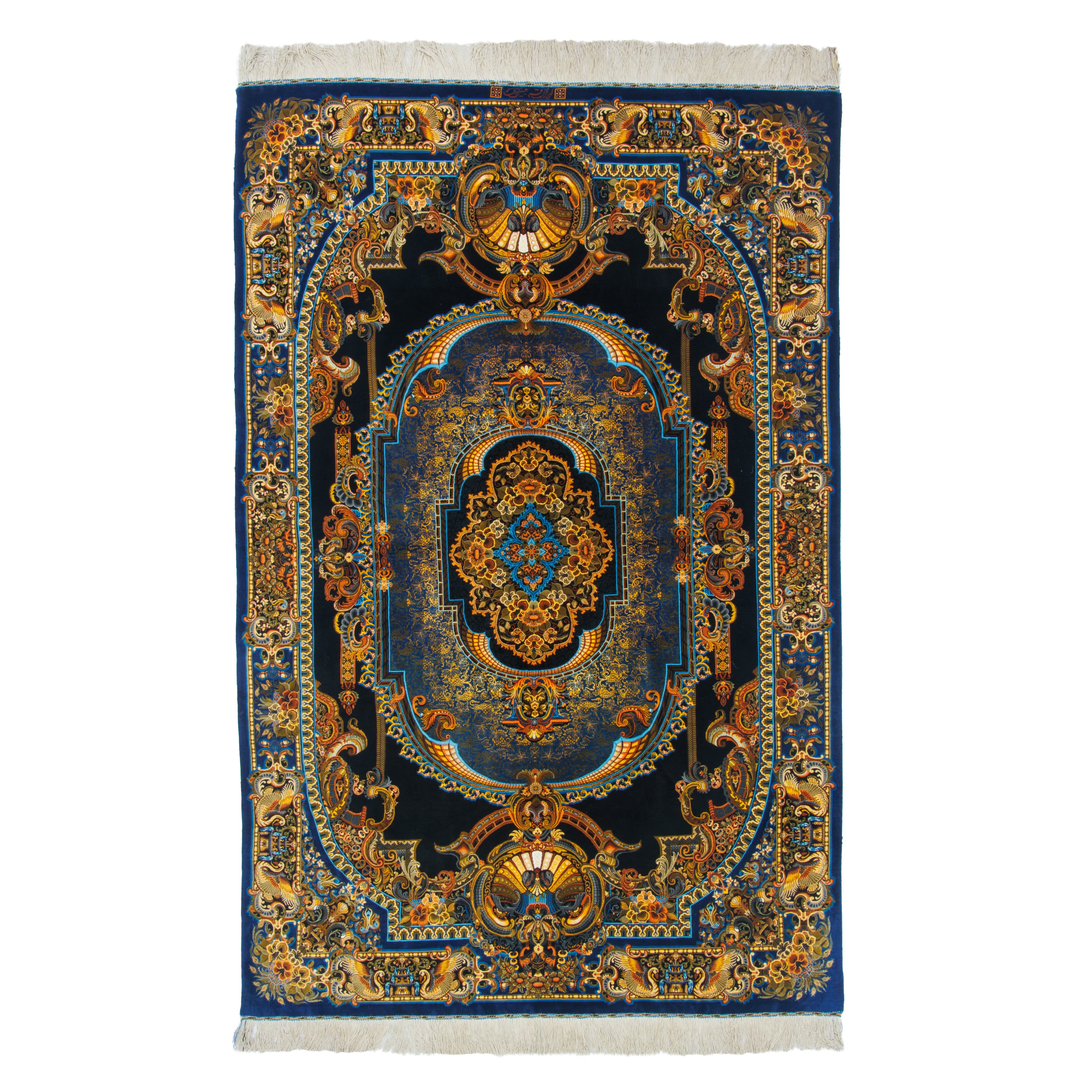 Qom Handmade Carpet — Lachak Toranj | Full Silk | 135 × 208 cm | SKU 10200440
