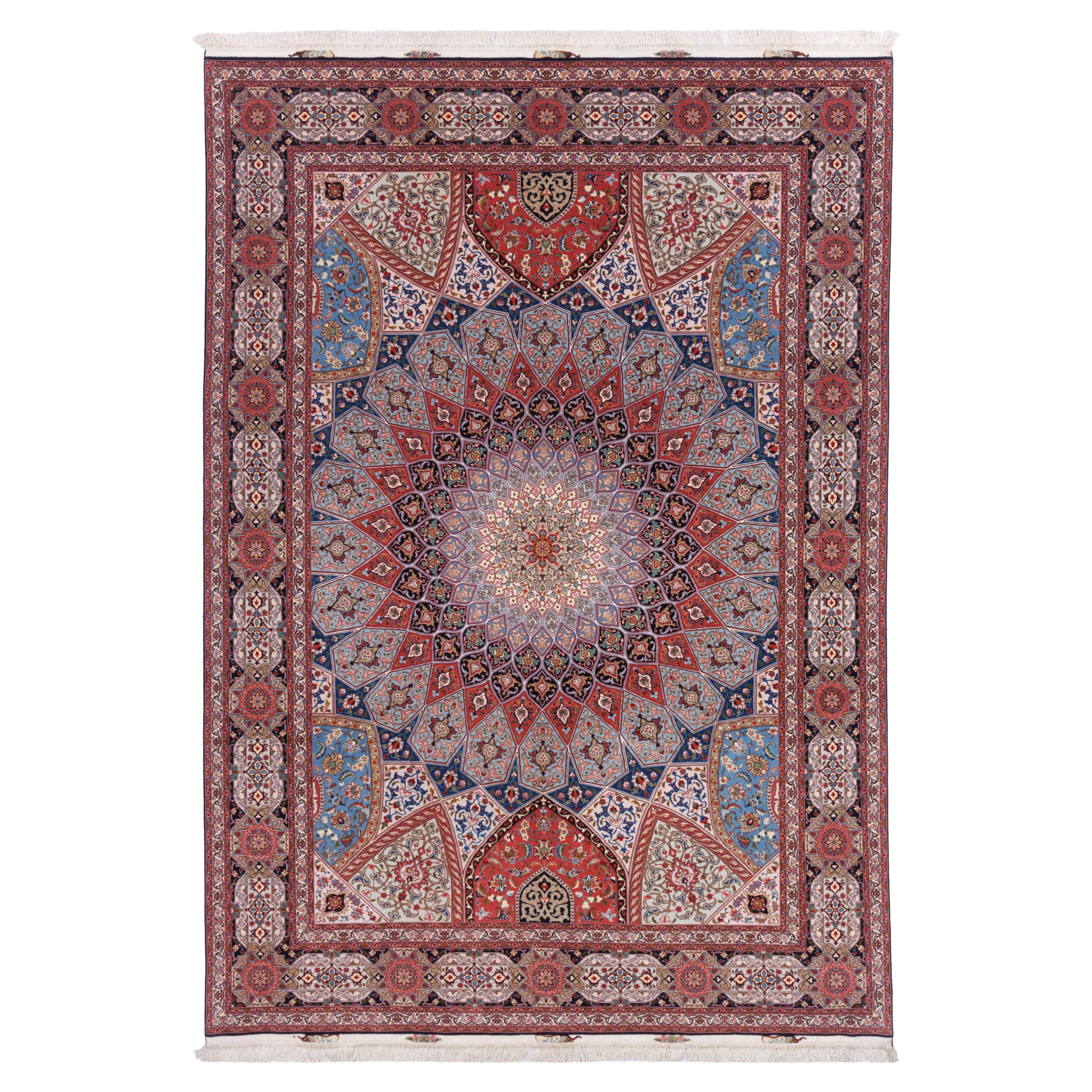 Tabriz Handmade Carpet — Gonbadi | Silk Pile / Silk Warp | 247 × 358 cm | SKU 10800809